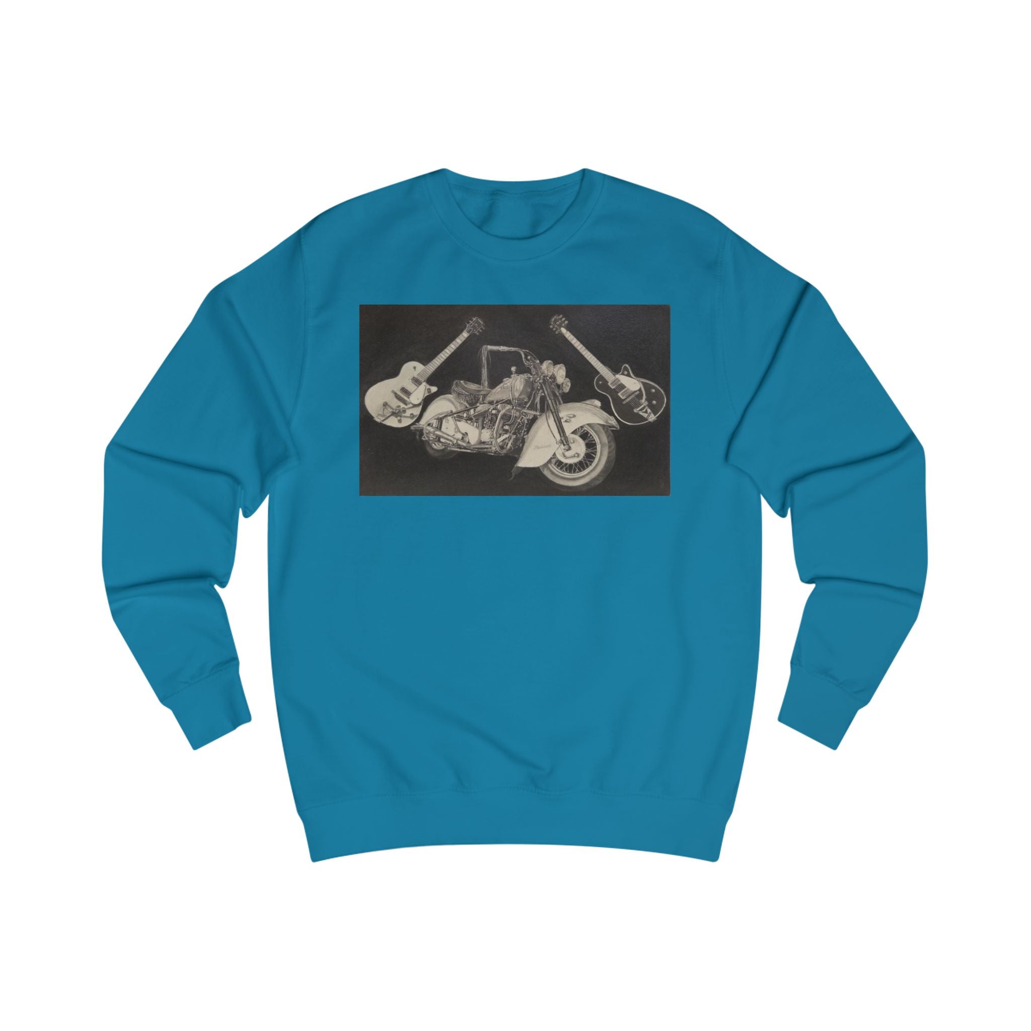 Retro Motorcycle and Guitar Duo Sweatshirt