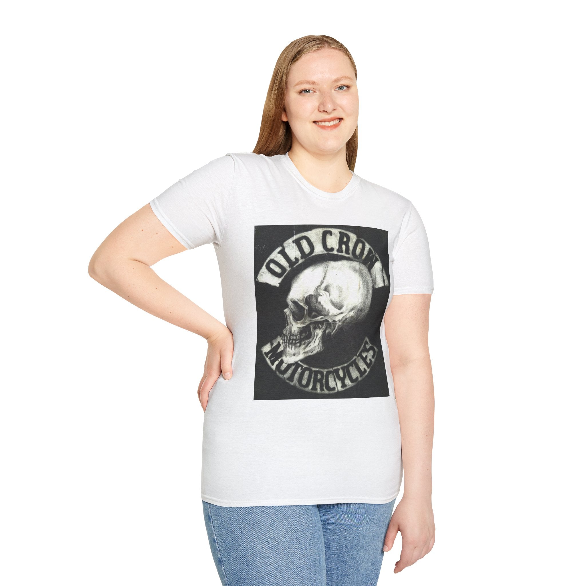 Old Crow Motorcycles Skull Emblem Patch T-Shirt