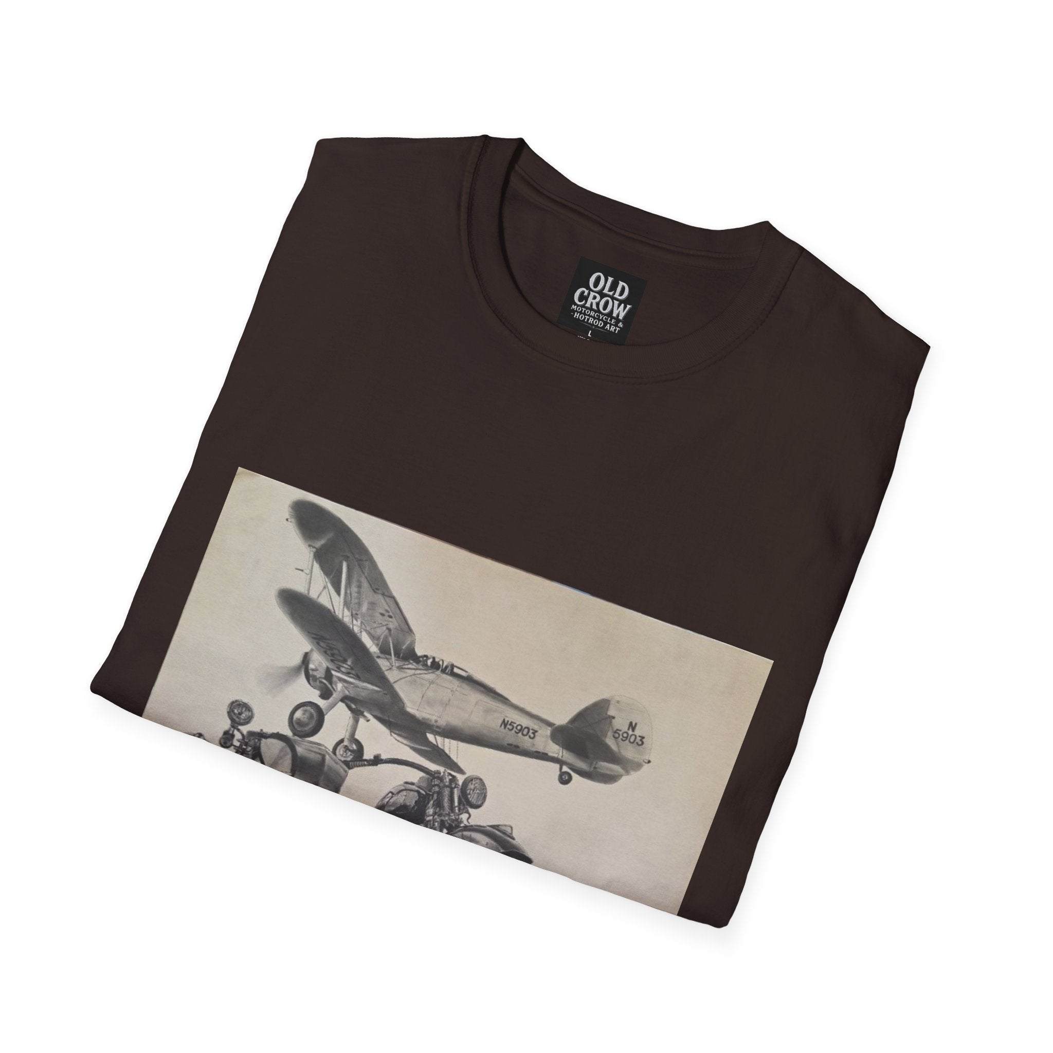 Aviation and Motorcycle Heritage Print  T-Shirt
