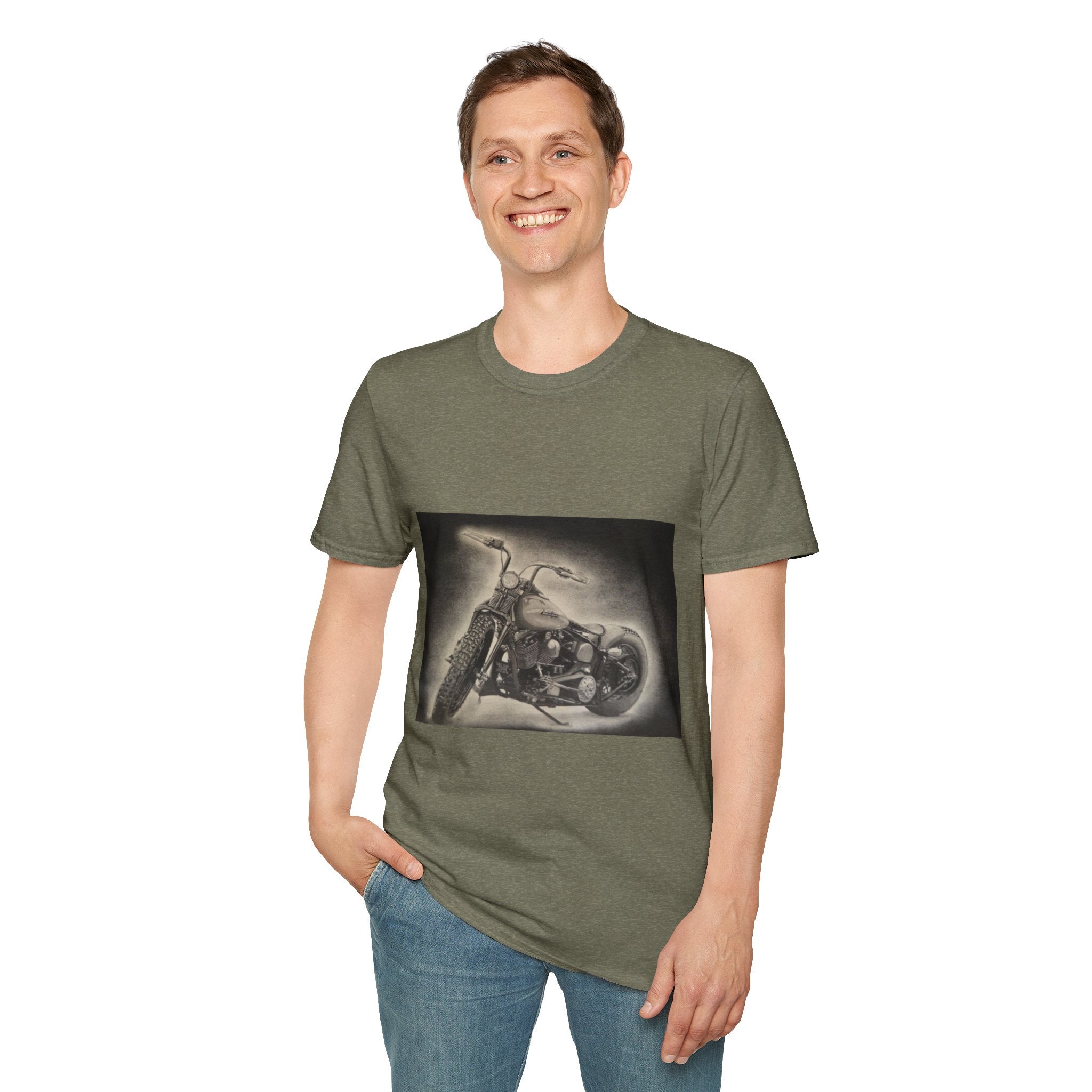 Custom Bobber Bike Canvas T-Shirt
