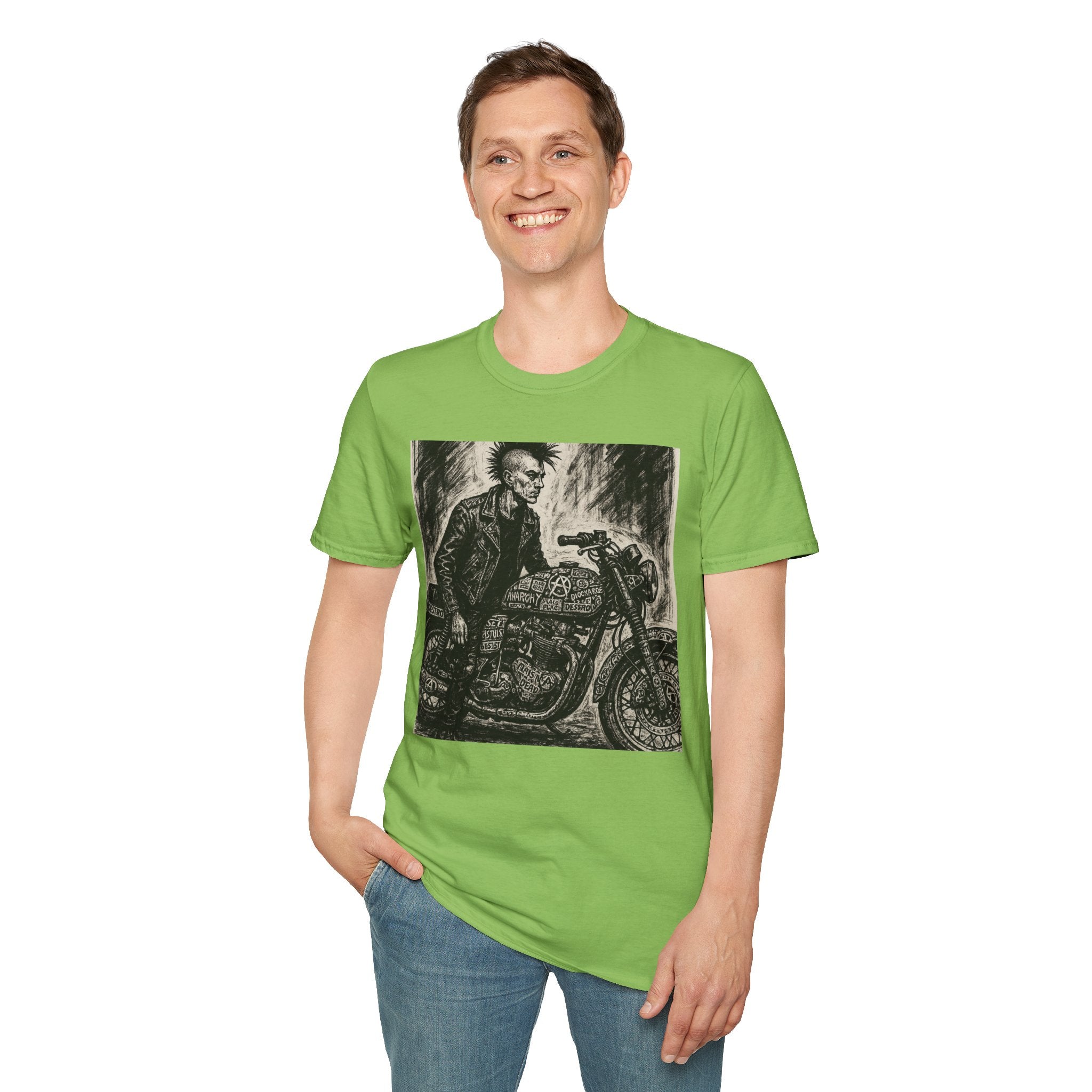 Punk Biker Illustration T-Shirt