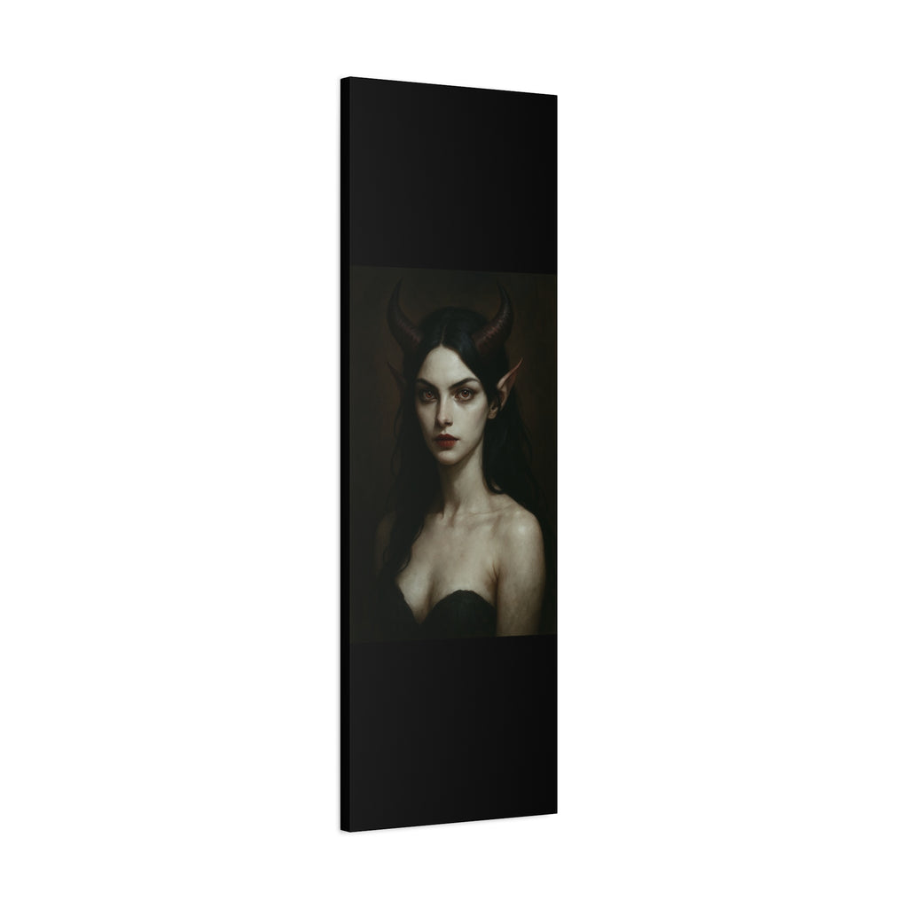 Gothic Art Canvas Print, Demon Aesthetic Home Decor, Dark Fantasy Wall Art, Witchy Room Decoration, Unique Gift for Halloween, Edgy Art