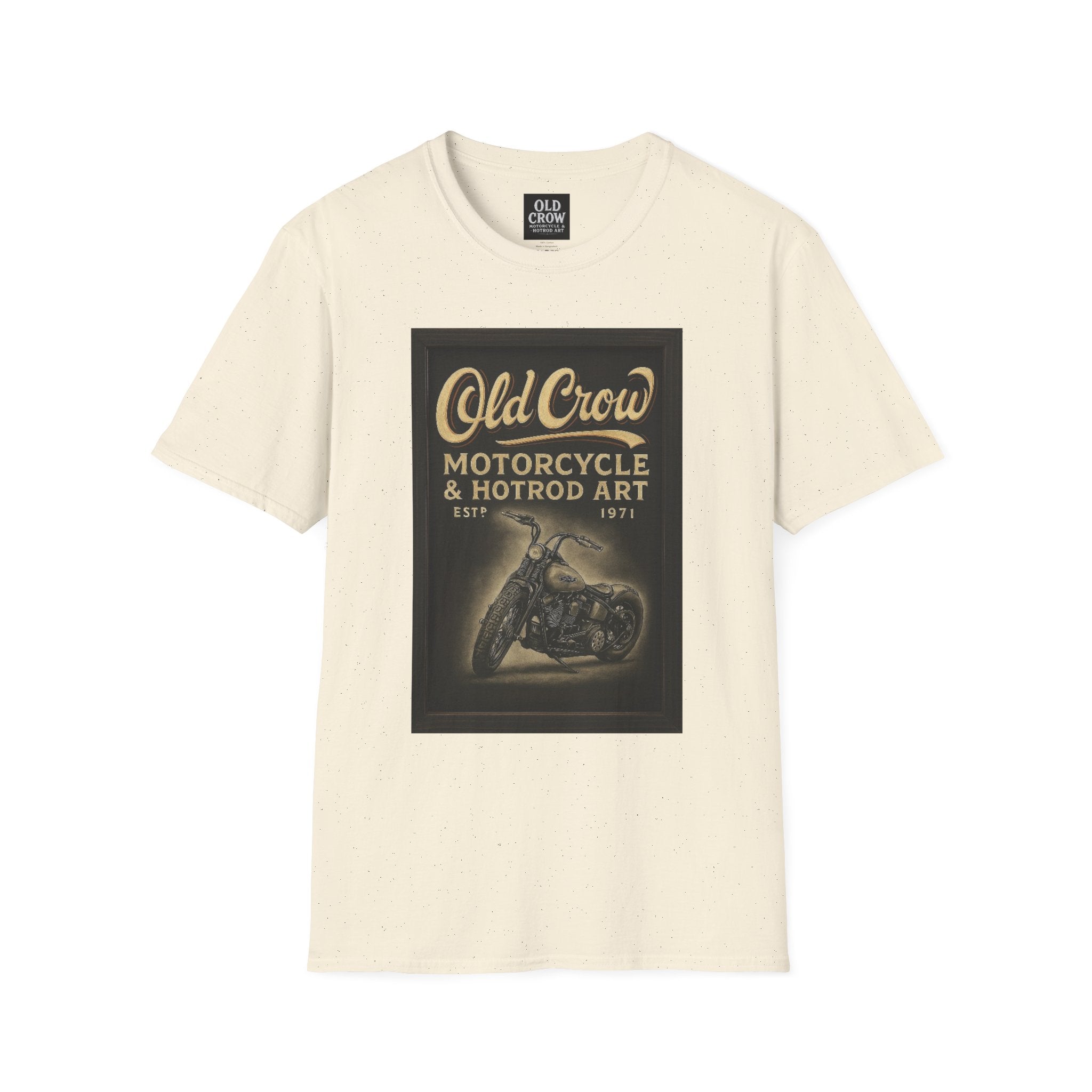Old Crow Motorcycle & Hotrod Art Softstyle T-Shirt