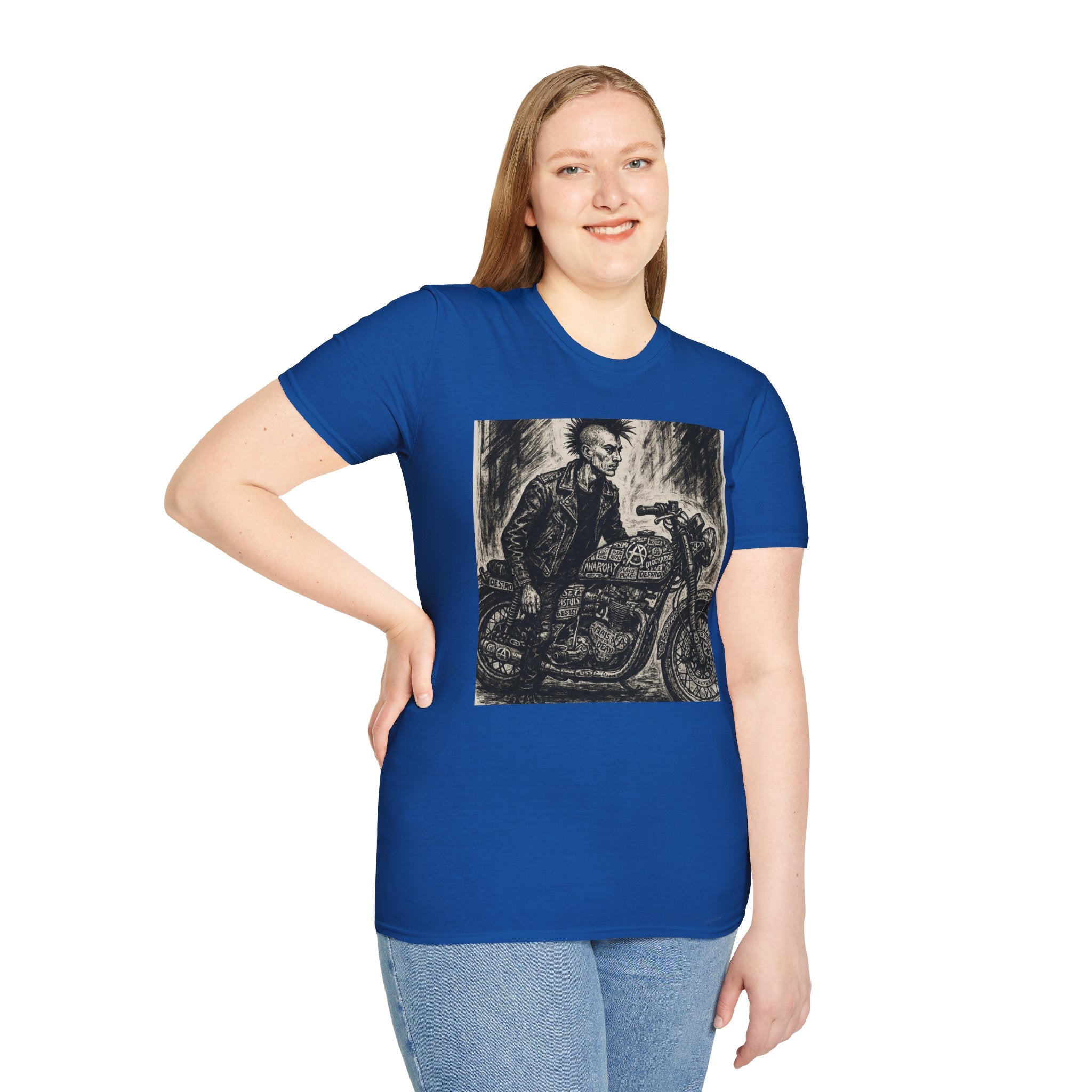 Punk Biker Illustration T-Shirt