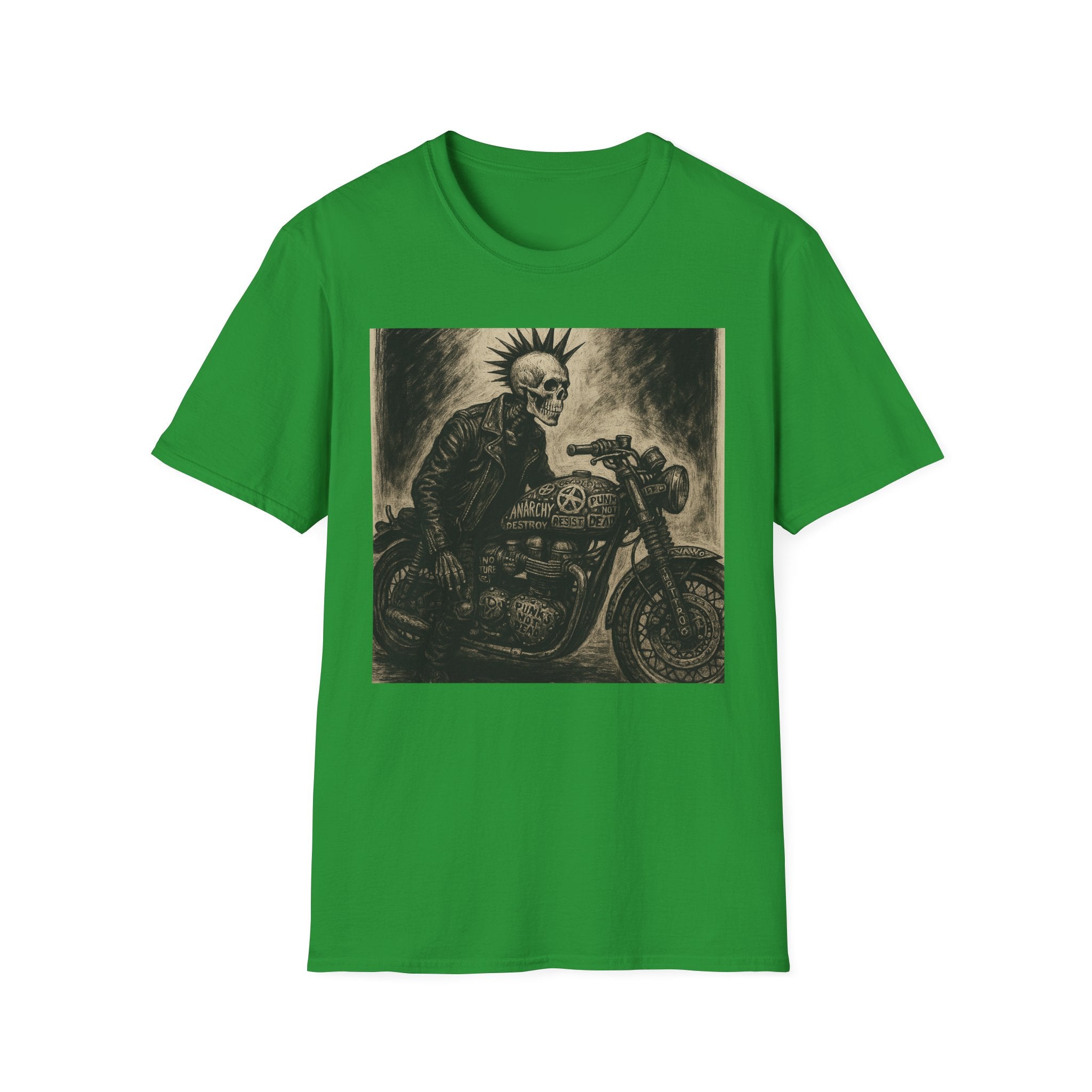 Punk’s Not Dead Biker Art T-Shirt, Classic Zine style