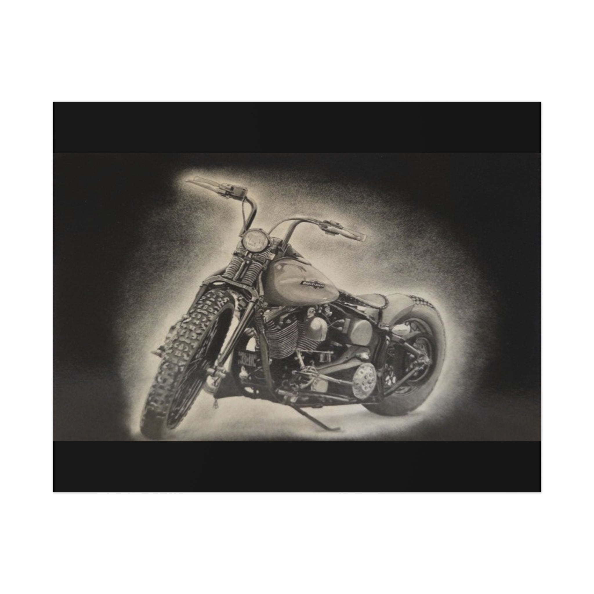 Old Crow Steel Stallion Motorcycle Art Print