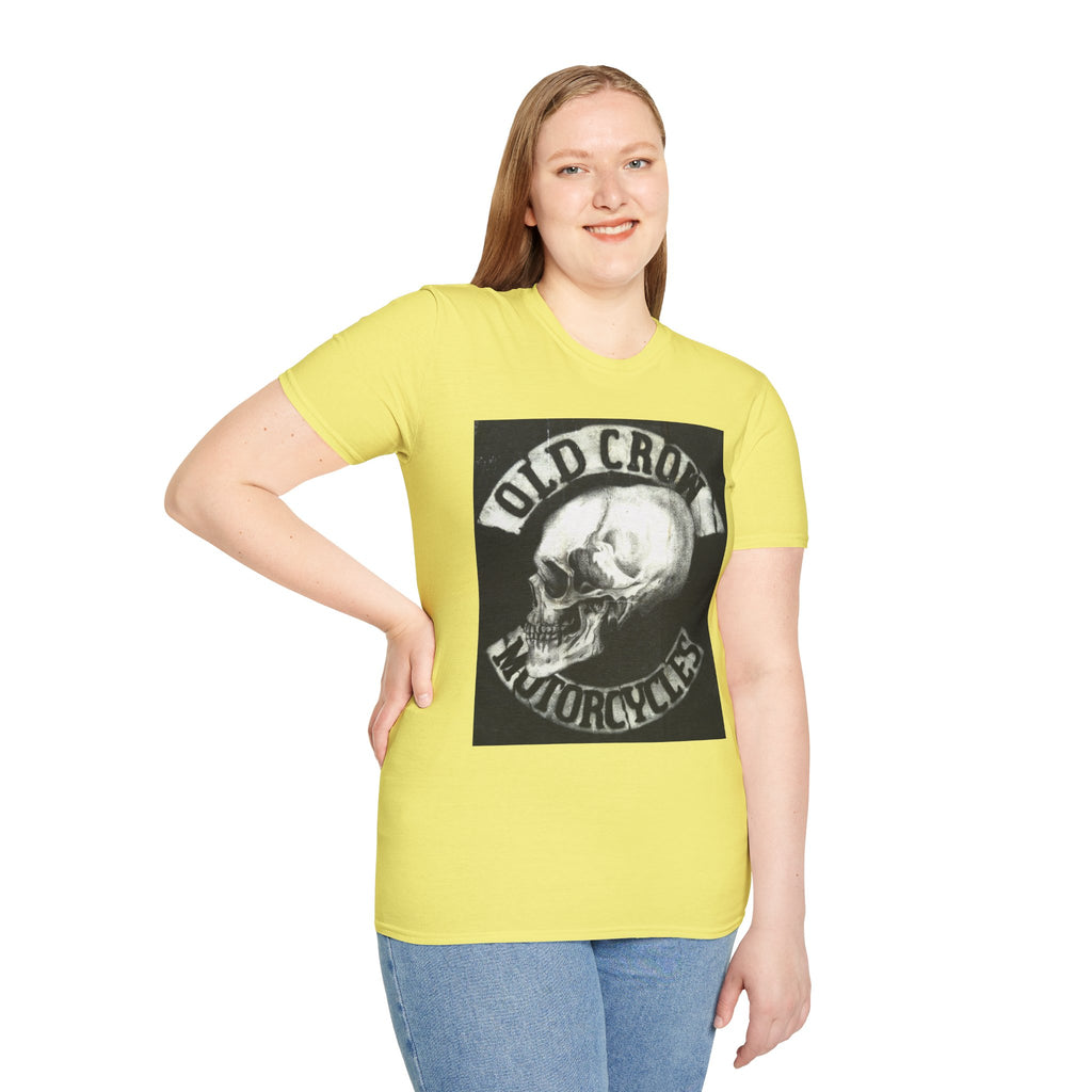 Old Crow Motorcycles Skull Emblem Patch T-Shirt
