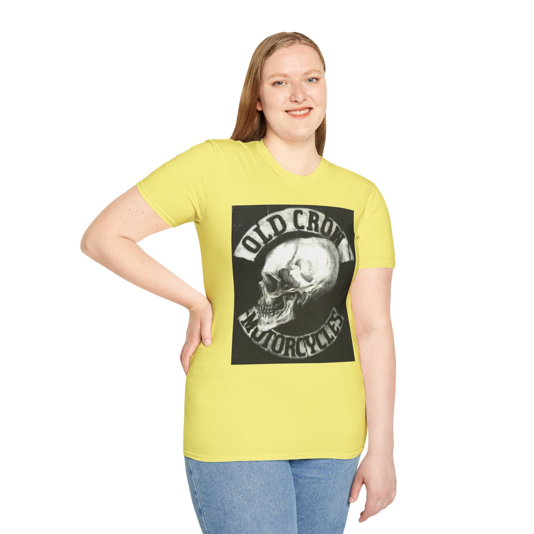 Old Crow Motorcycles Skull Emblem Patch T-Shirt