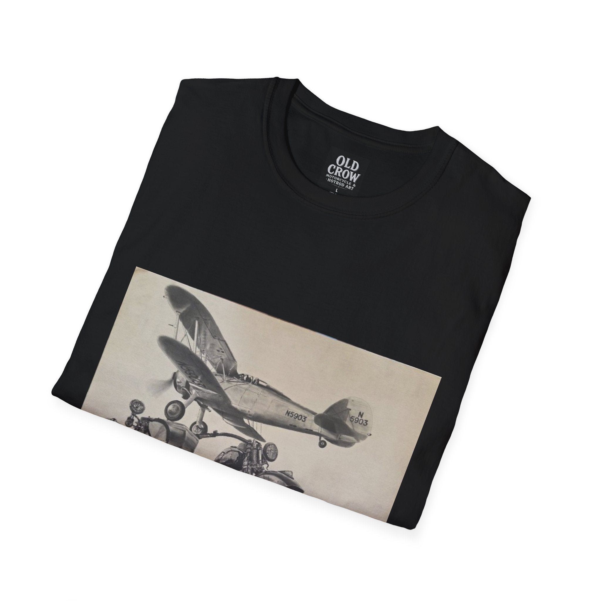 Aviation and Motorcycle Heritage Print  T-Shirt