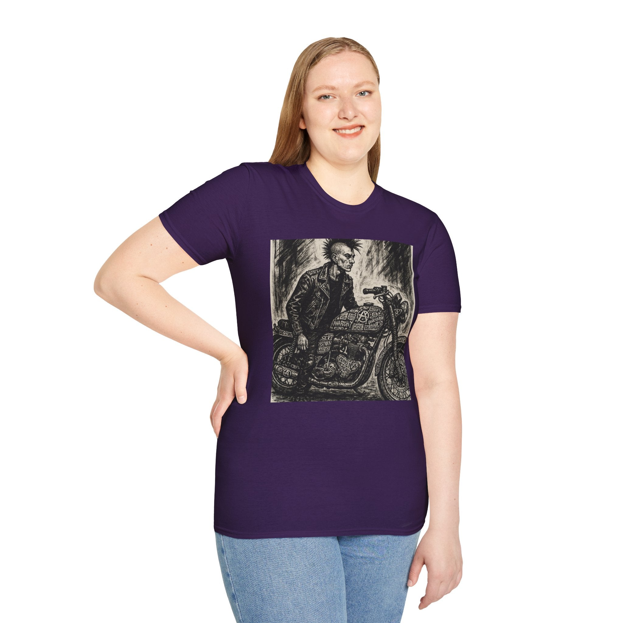 Punk Biker Illustration T-Shirt