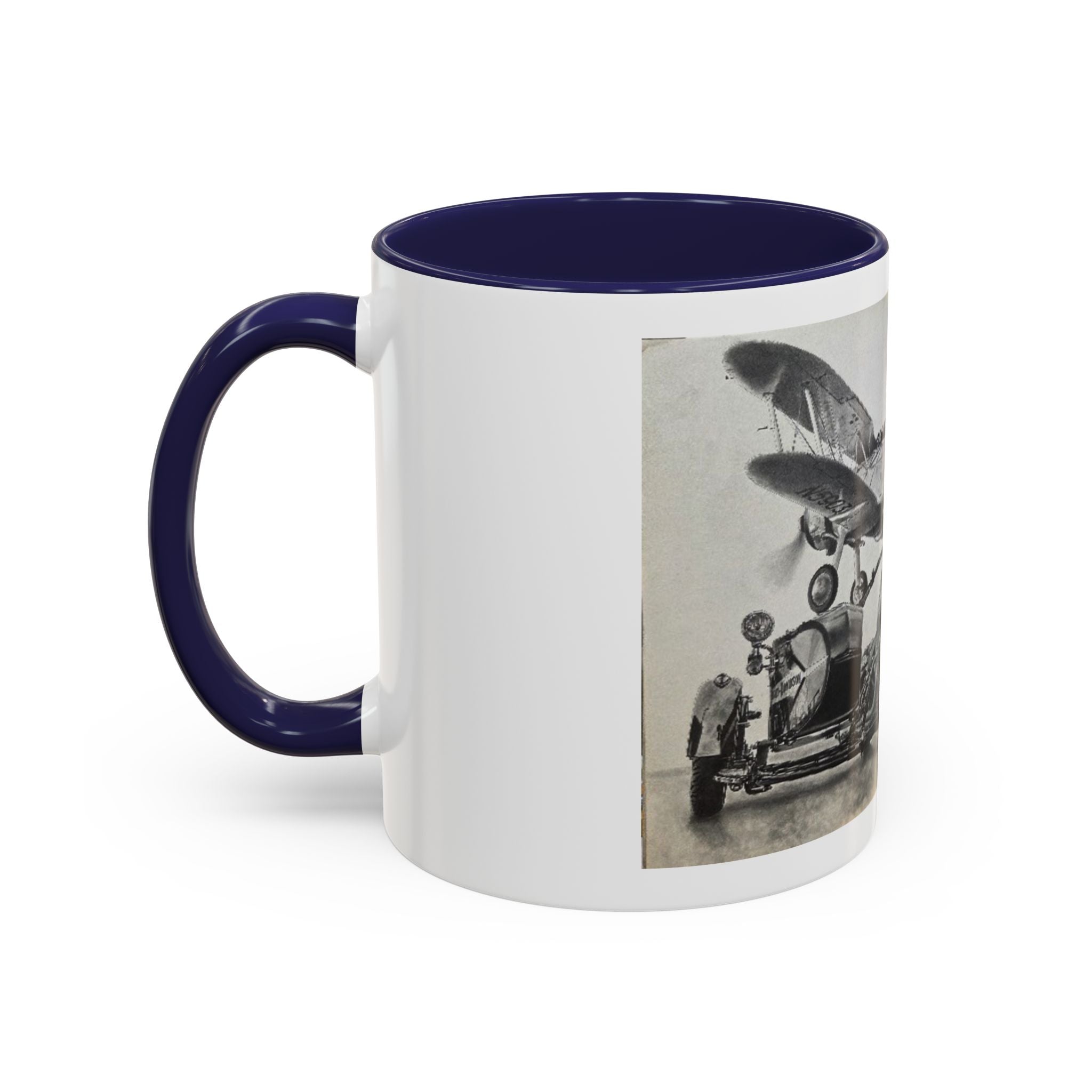 Vintage Motorcycle & Plane Coffee Mug