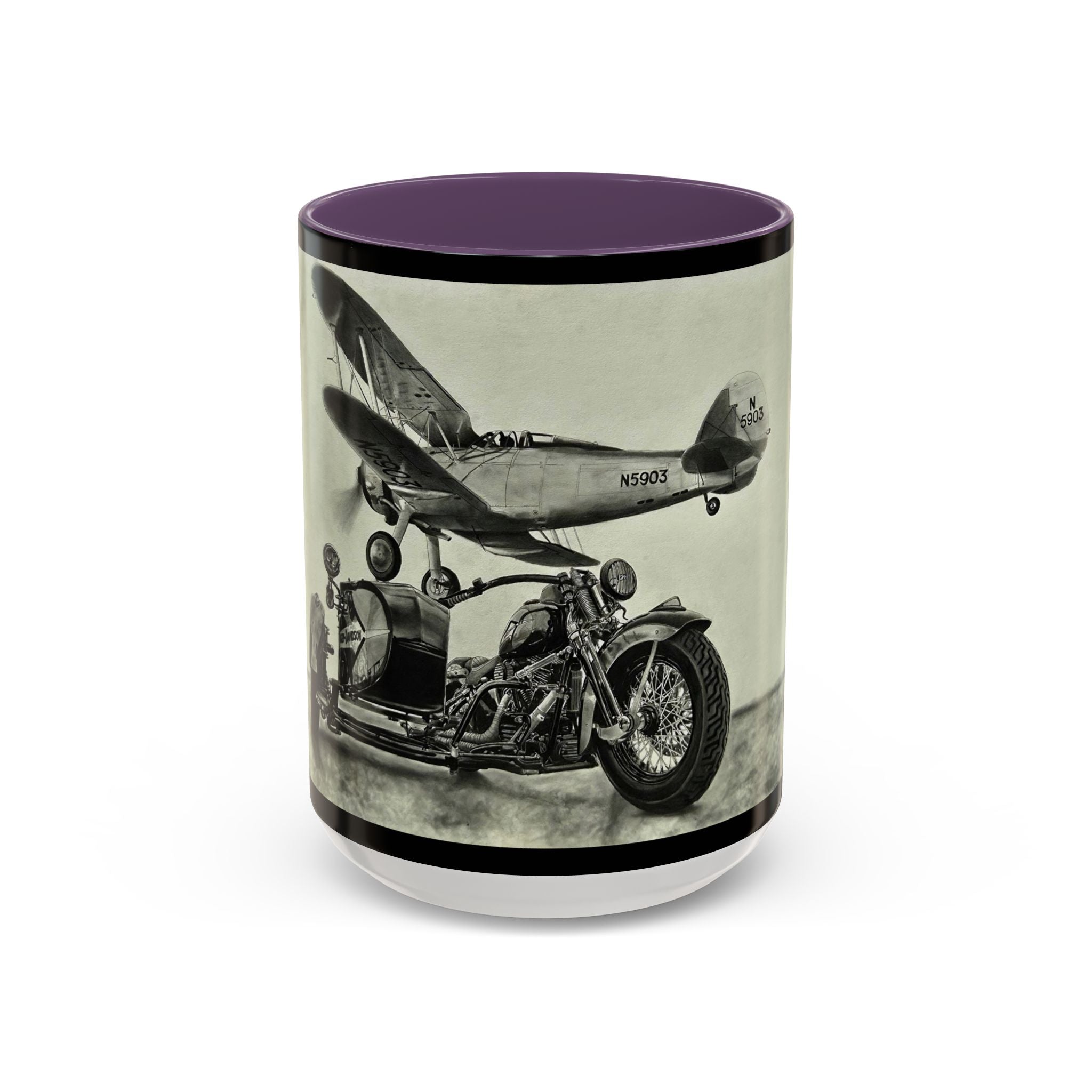 17 Retro Motorcycle & Airplane Coffee Mug