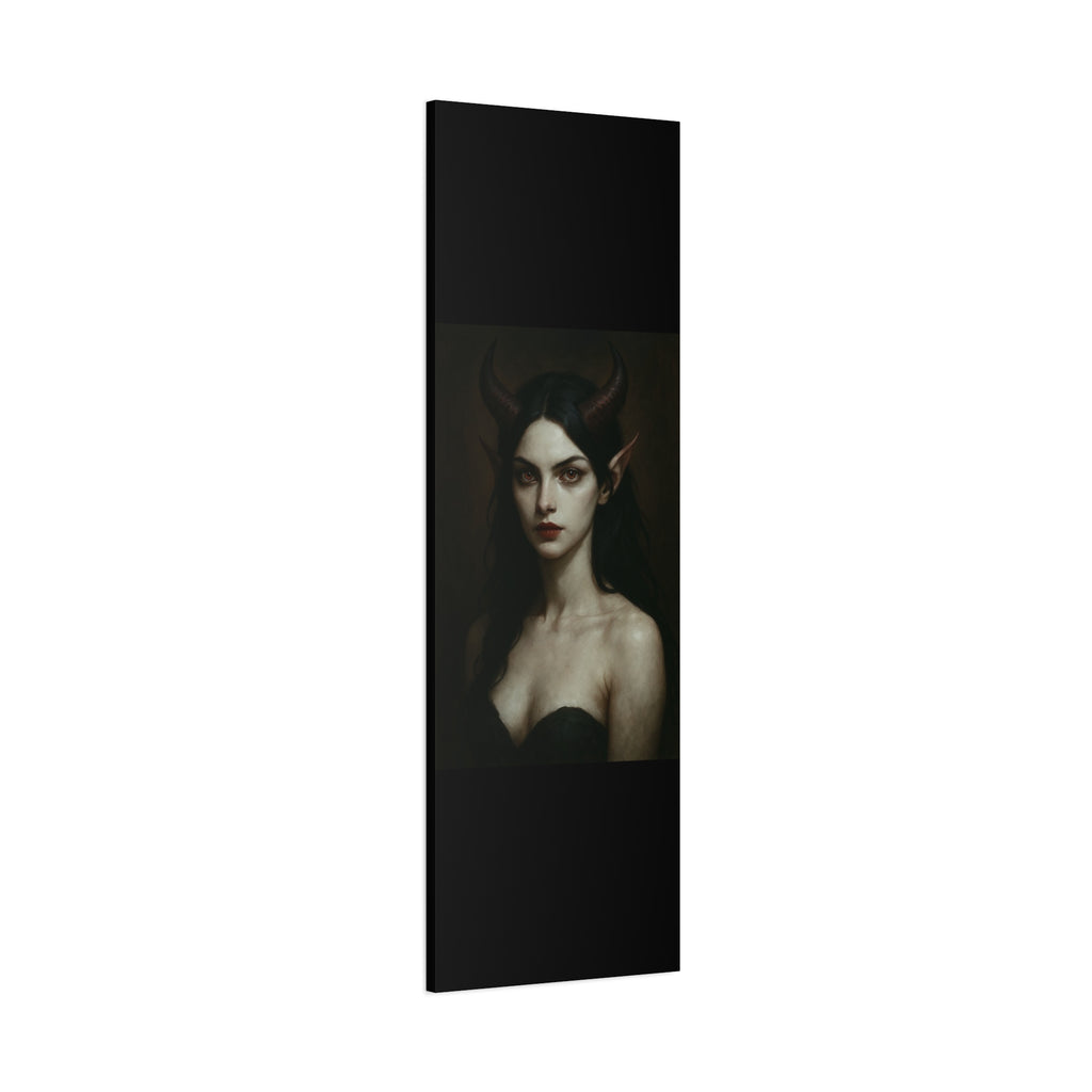 Gothic Art Canvas Print, Demon Aesthetic Home Decor, Dark Fantasy Wall Art, Witchy Room Decoration, Unique Gift for Halloween, Edgy Art