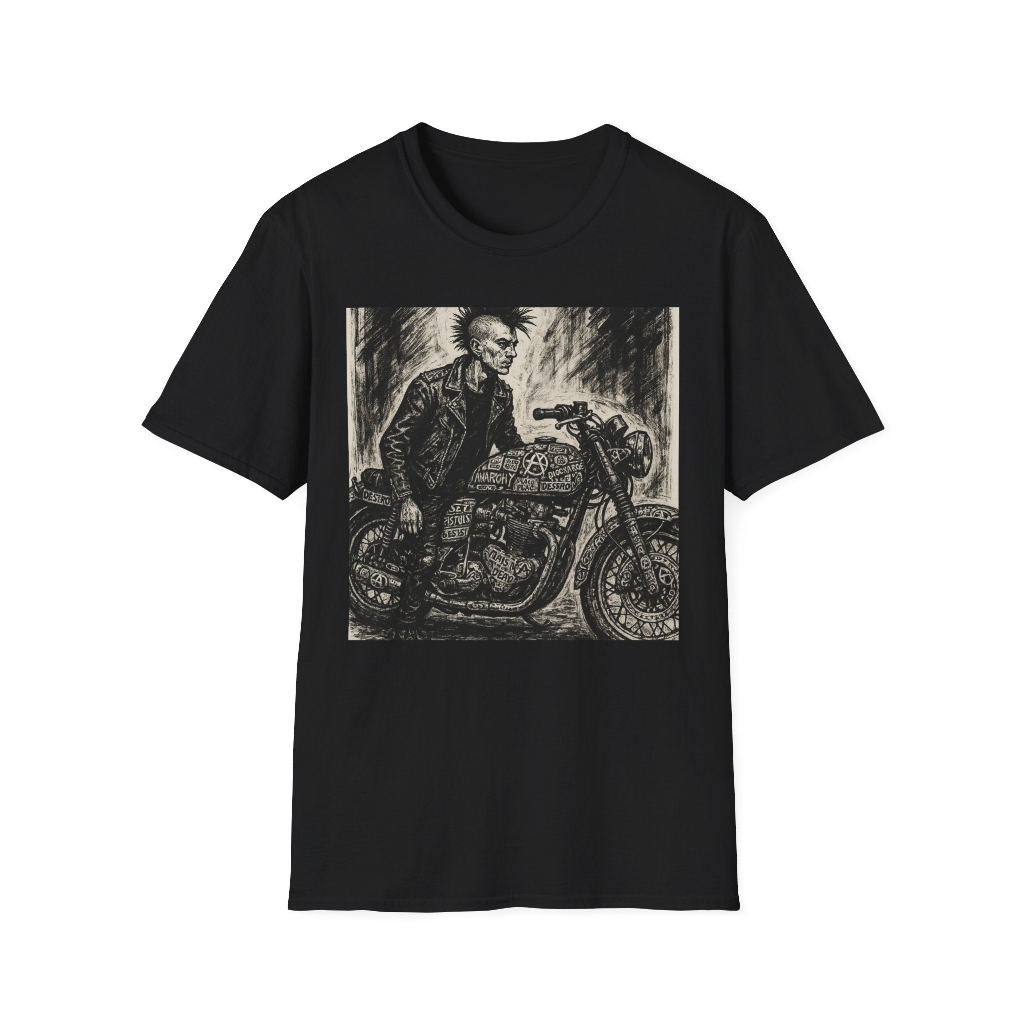 Punk Biker Illustration T-Shirt