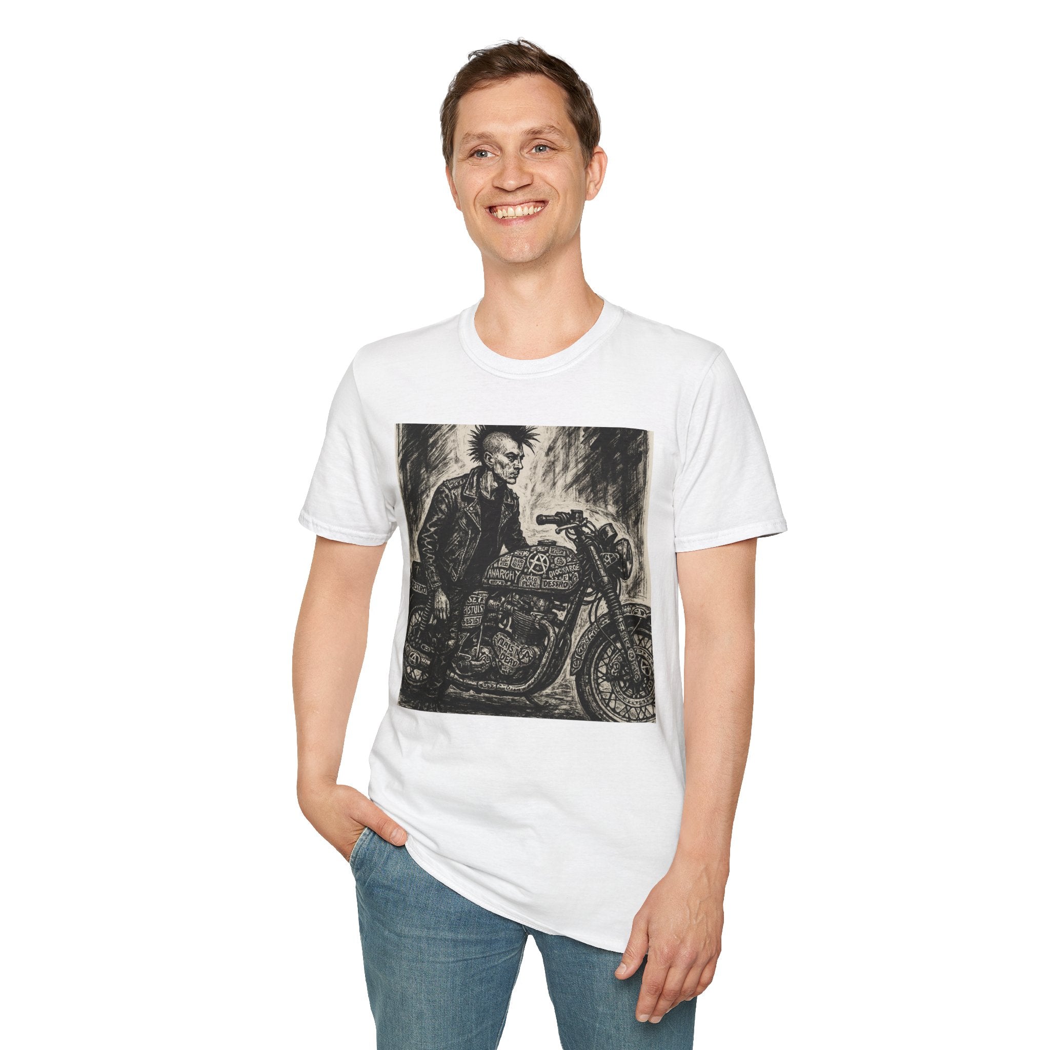 Punk Biker Illustration T-Shirt