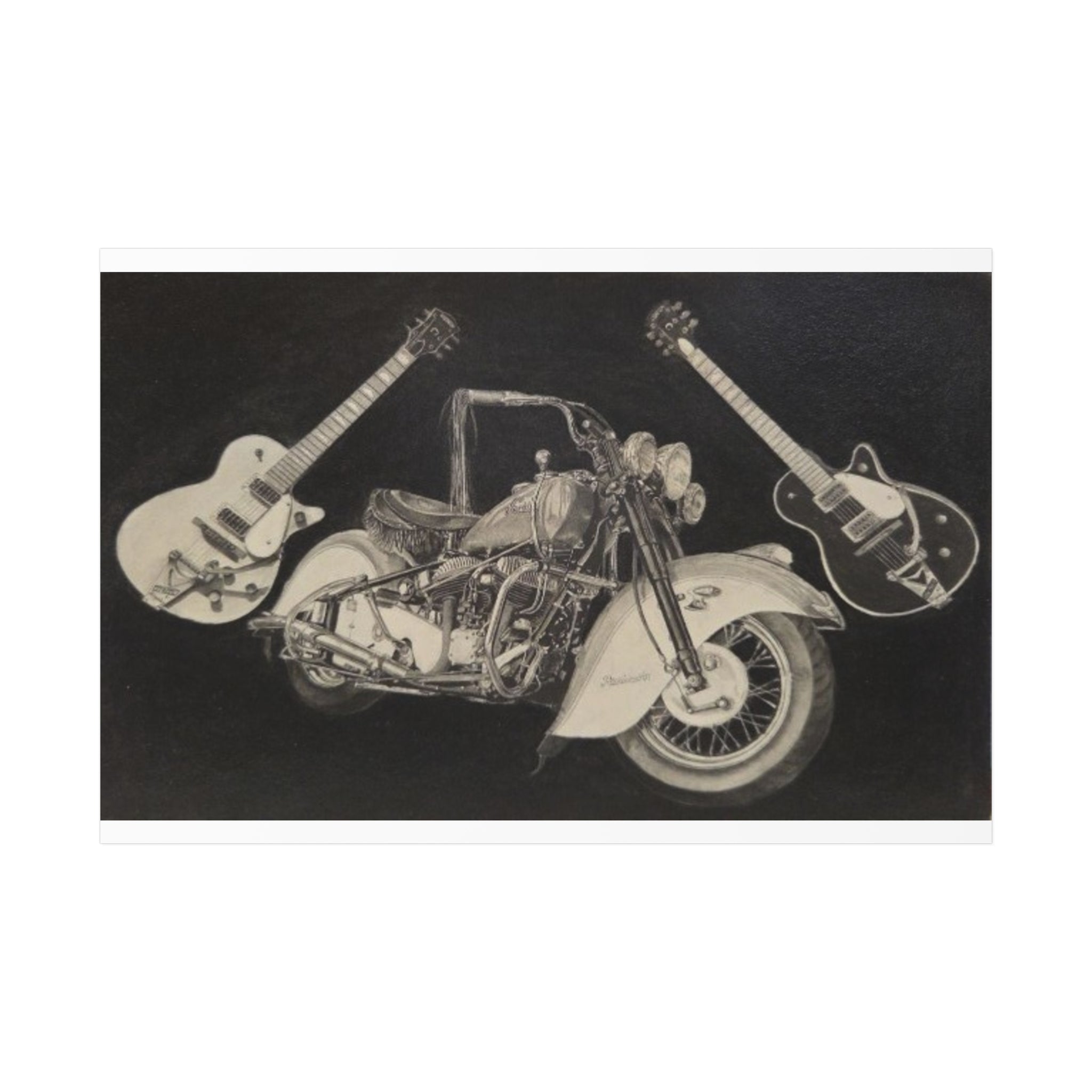 Guitars & Gasoline Art Poster, Music Wall Decor