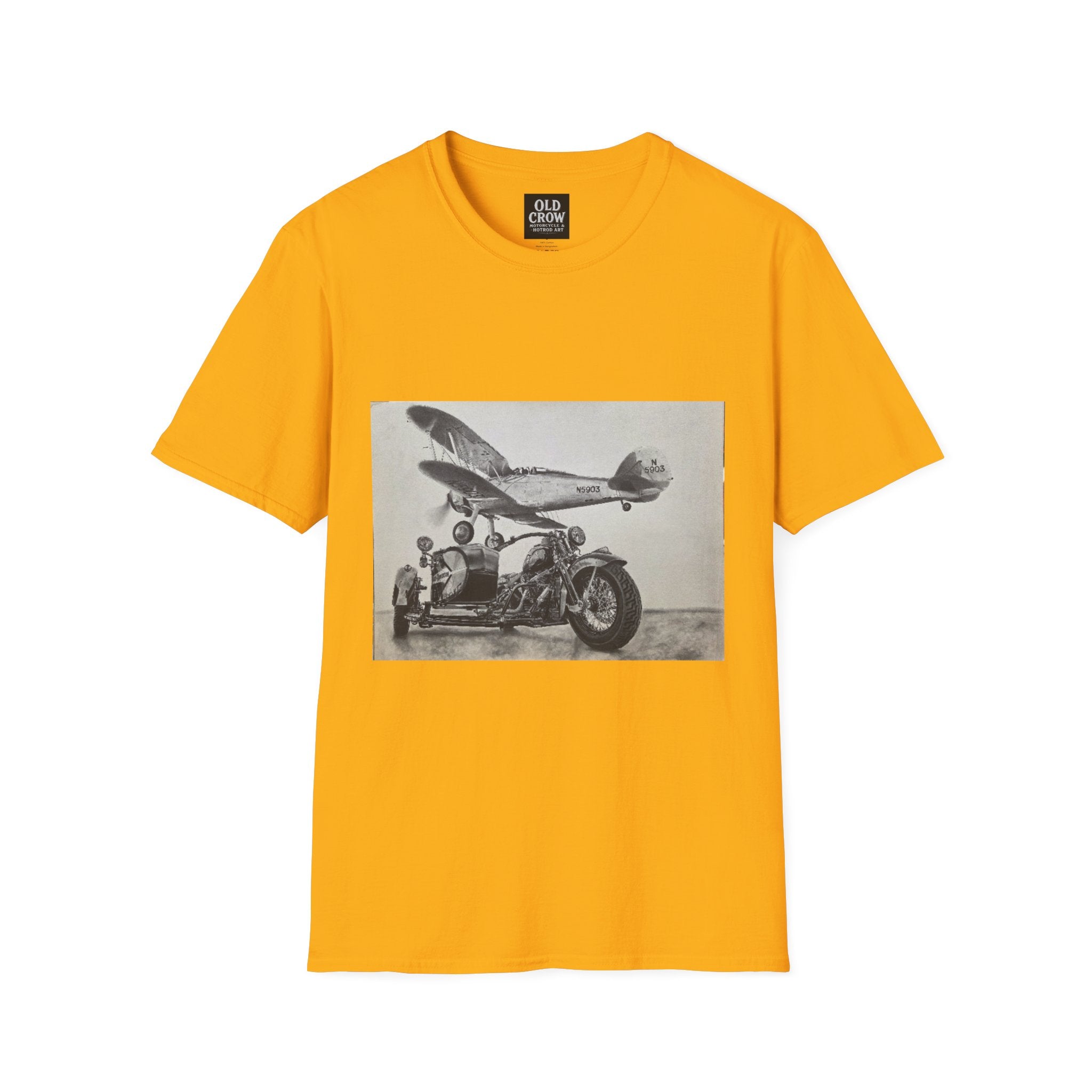 Old-School Aviation Meets Two Wheels T-Shirt