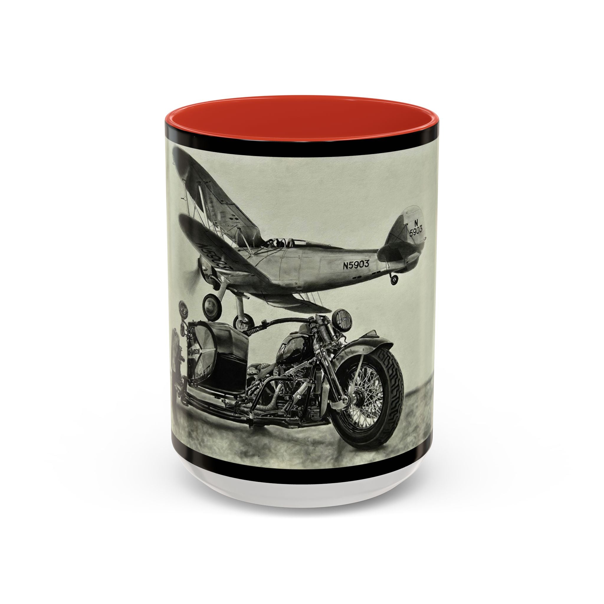 17 Retro Motorcycle & Airplane Coffee Mug