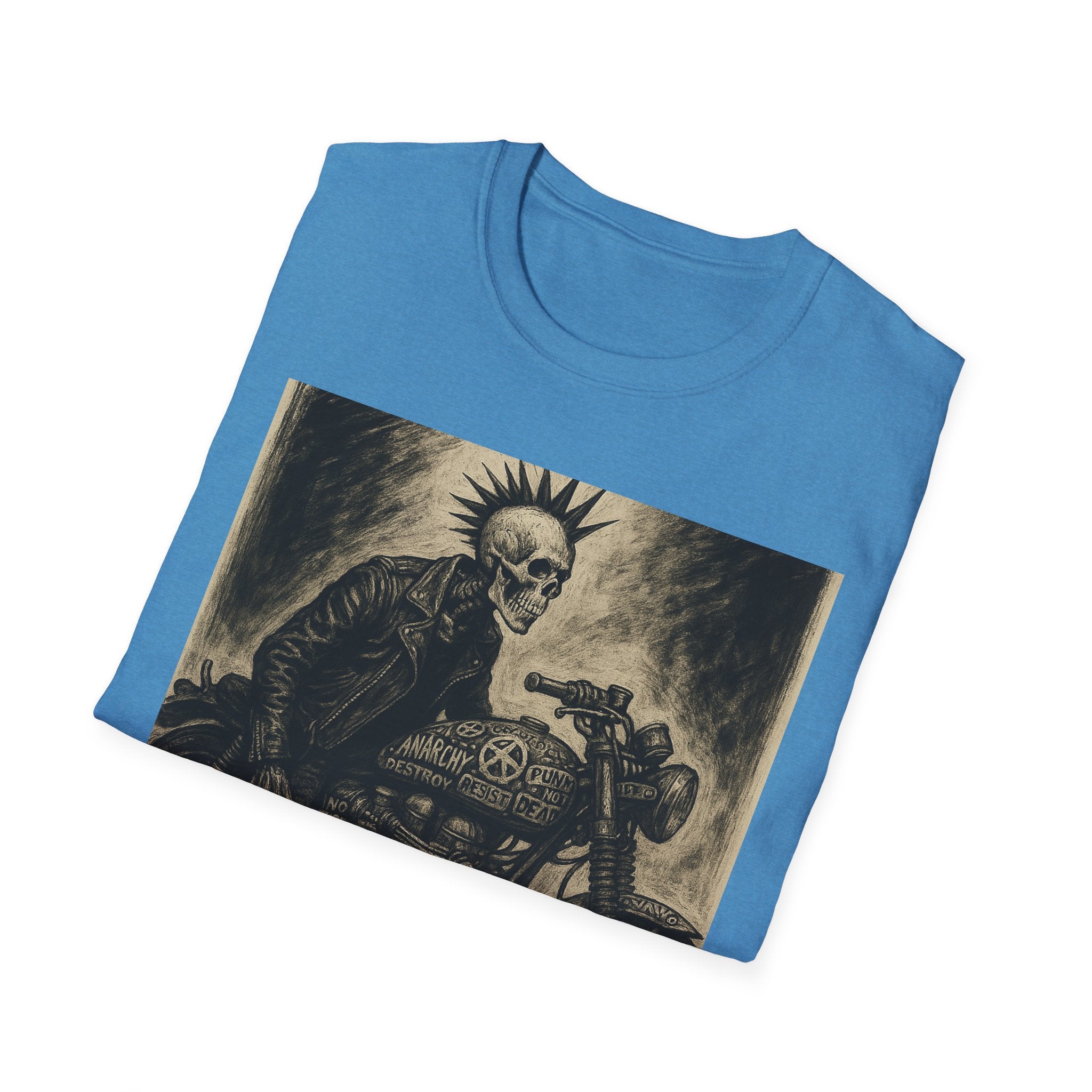 Punk’s Not Dead Biker Art T-Shirt, Classic Zine style