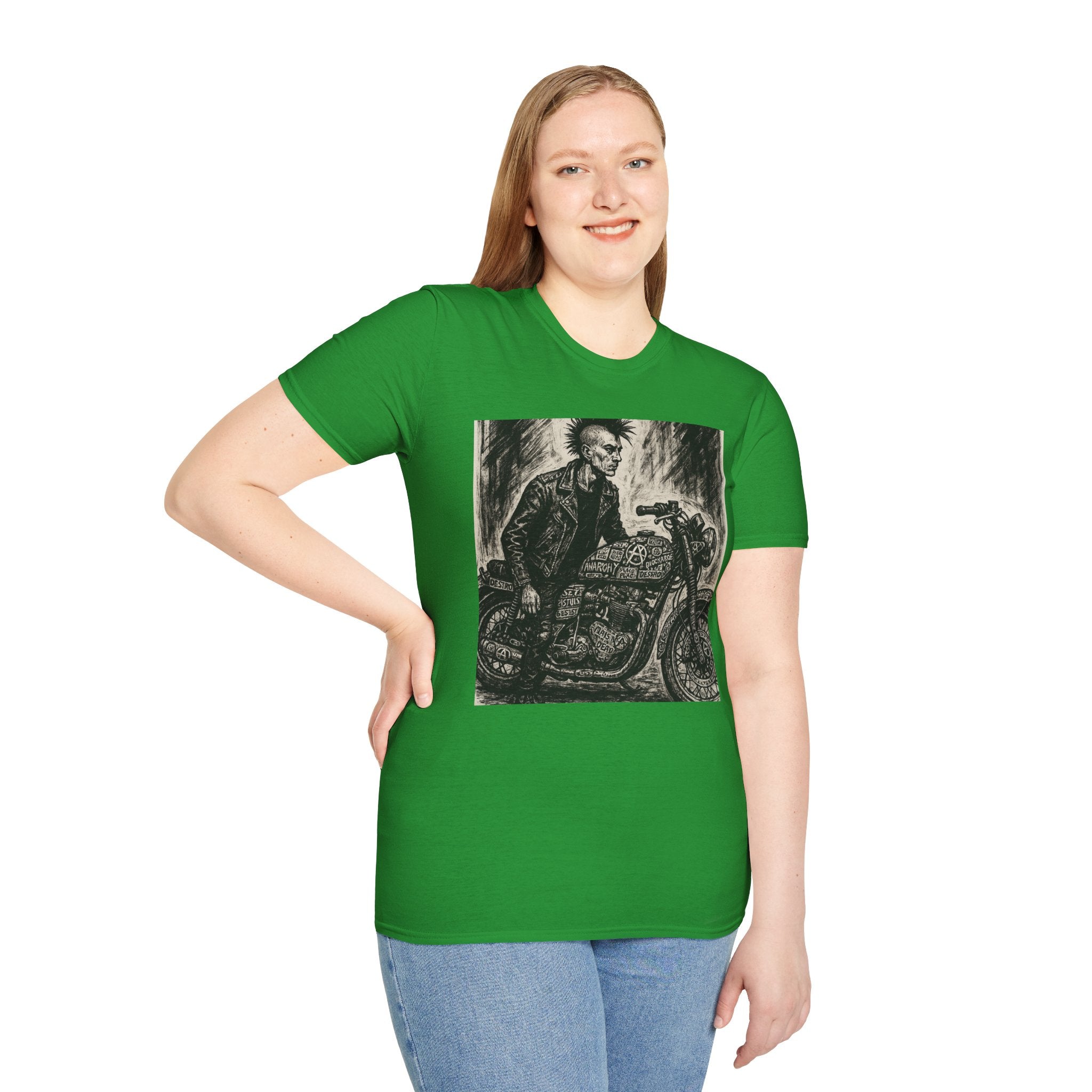 Punk Biker Illustration T-Shirt