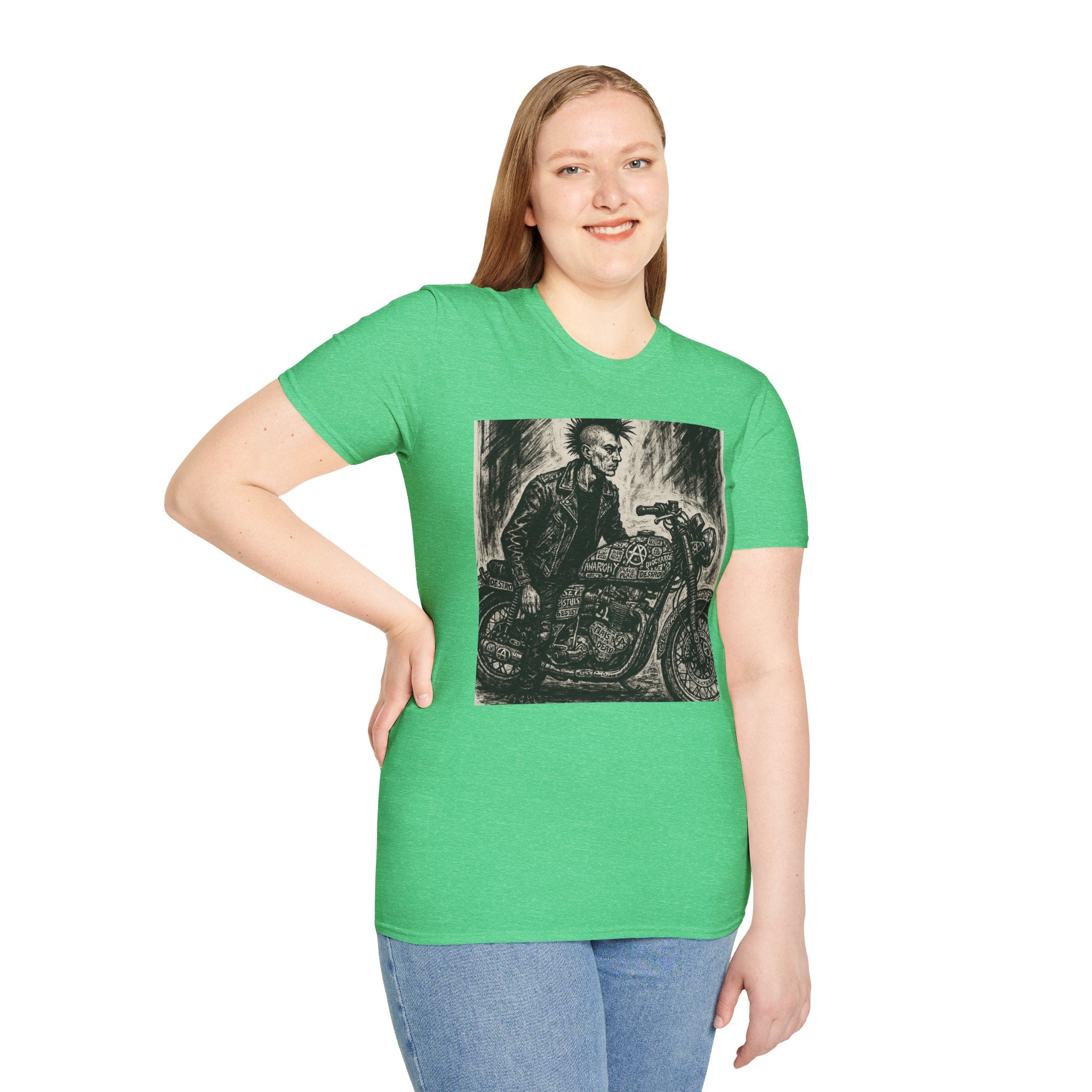 Punk Biker Illustration T-Shirt