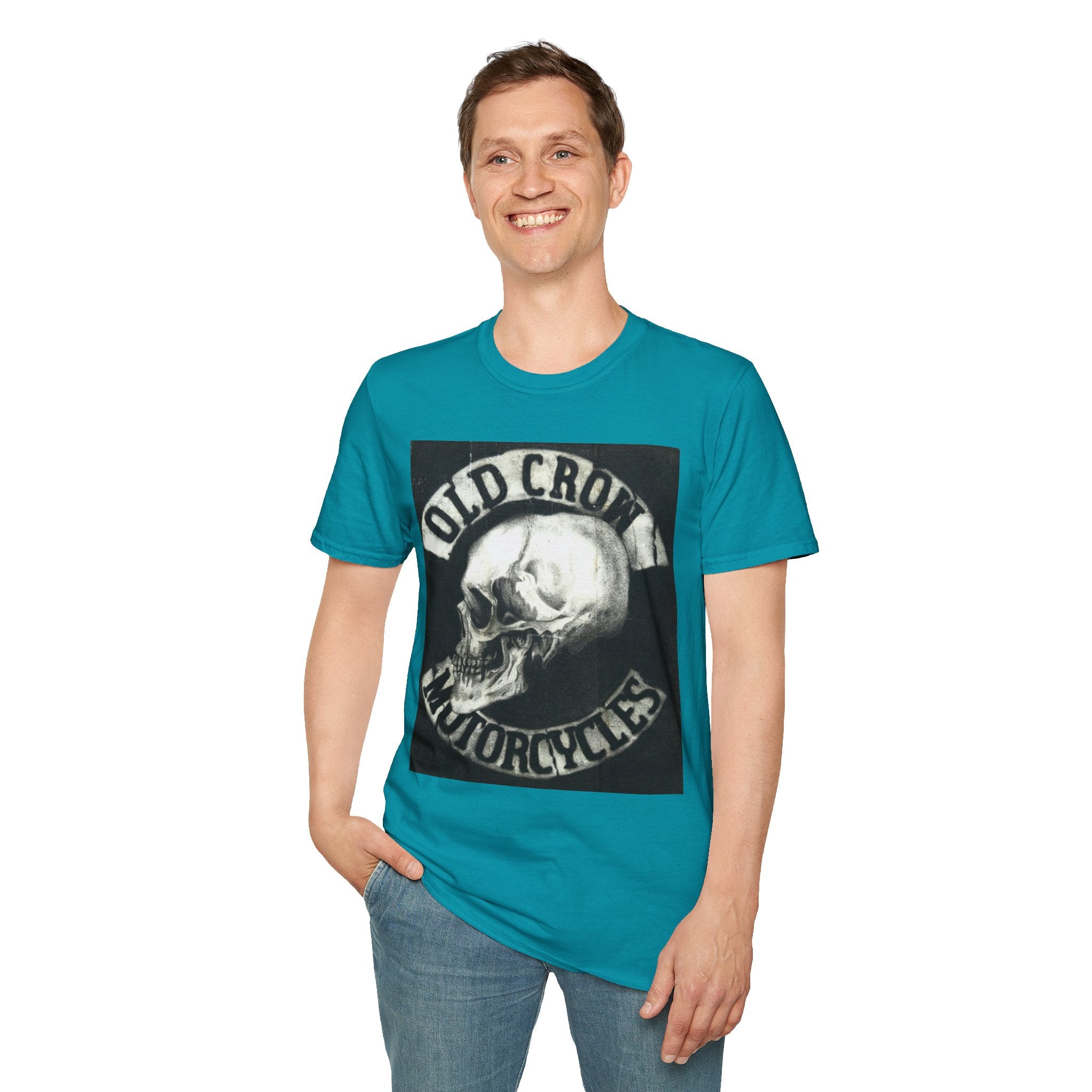 Old Crow Motorcycles Skull Emblem Patch T-Shirt