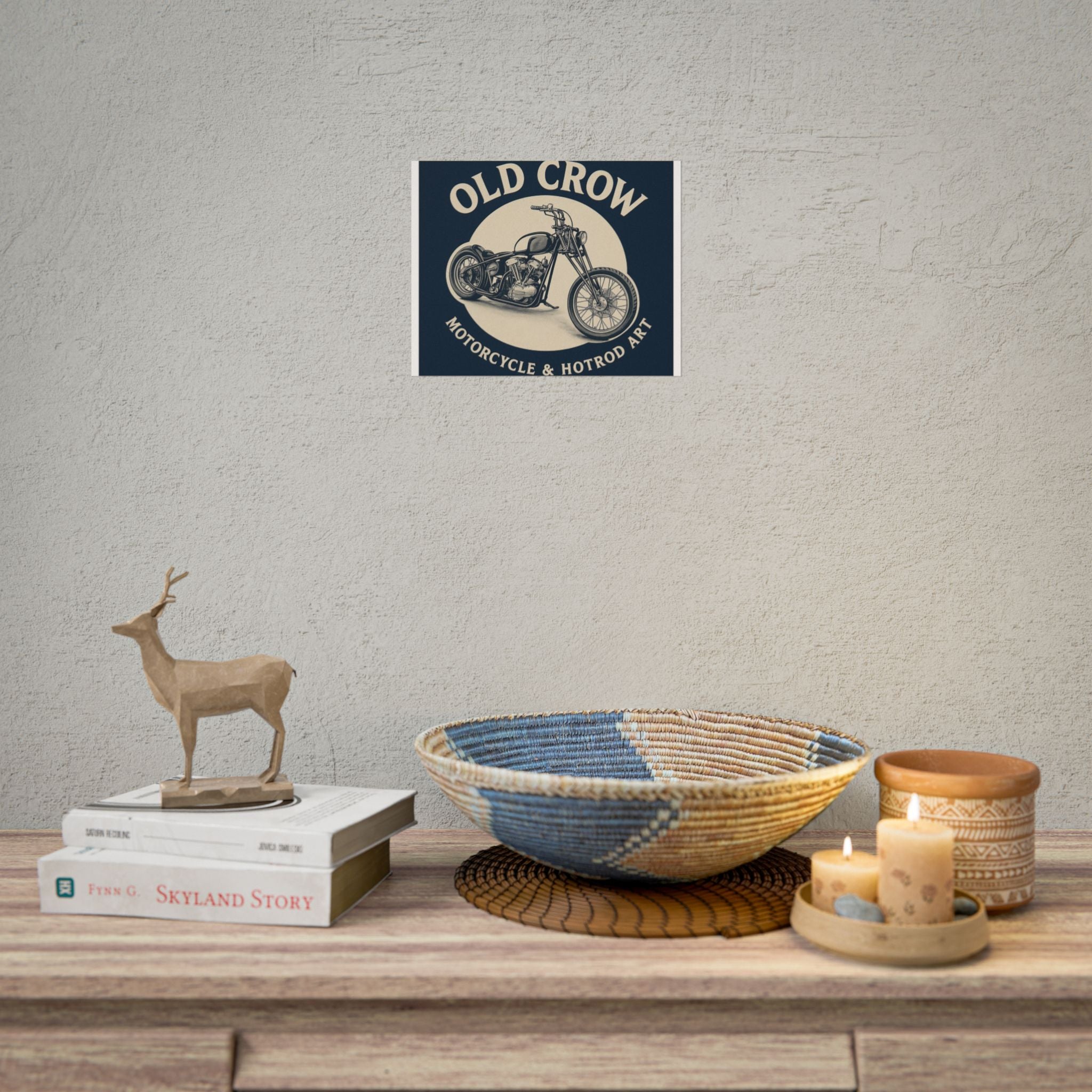 Old Crow Rolled Poster, Retro Wall Decor