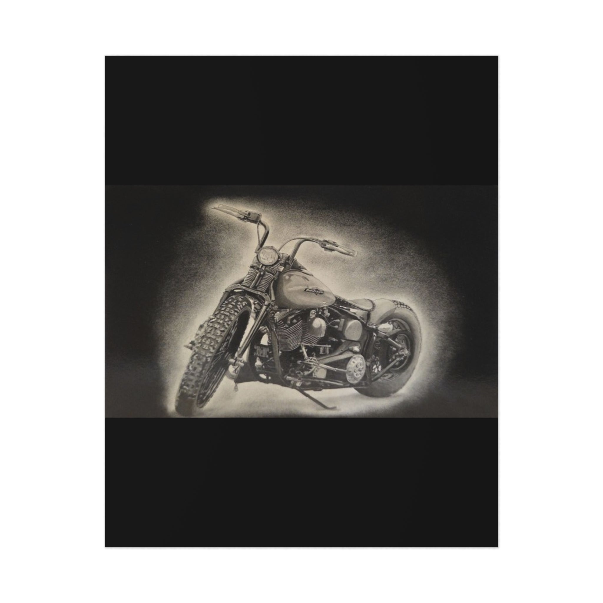 Old Crow Steel Stallion Motorcycle Art Print