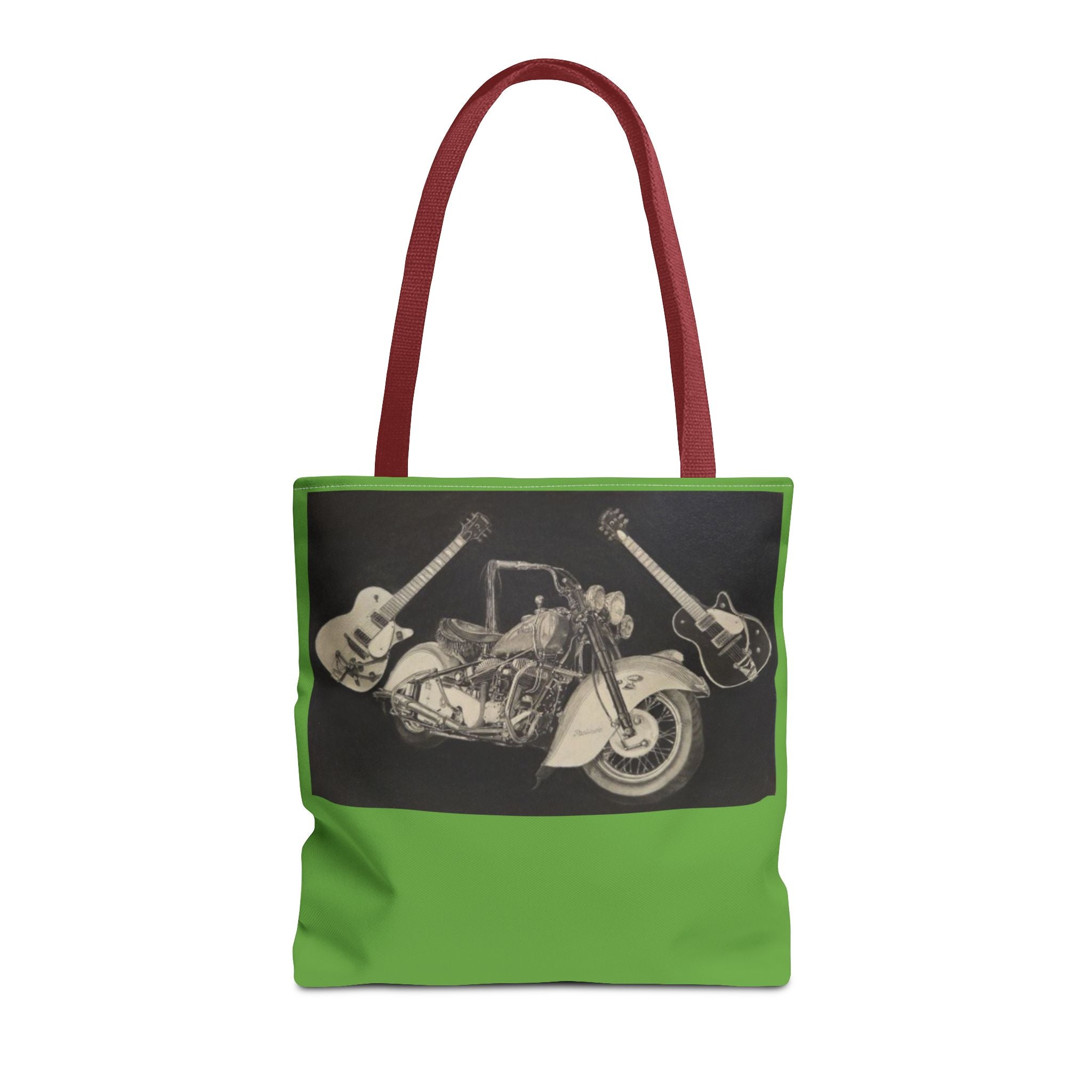 Two Wheels, Six Strings Tote Bag
