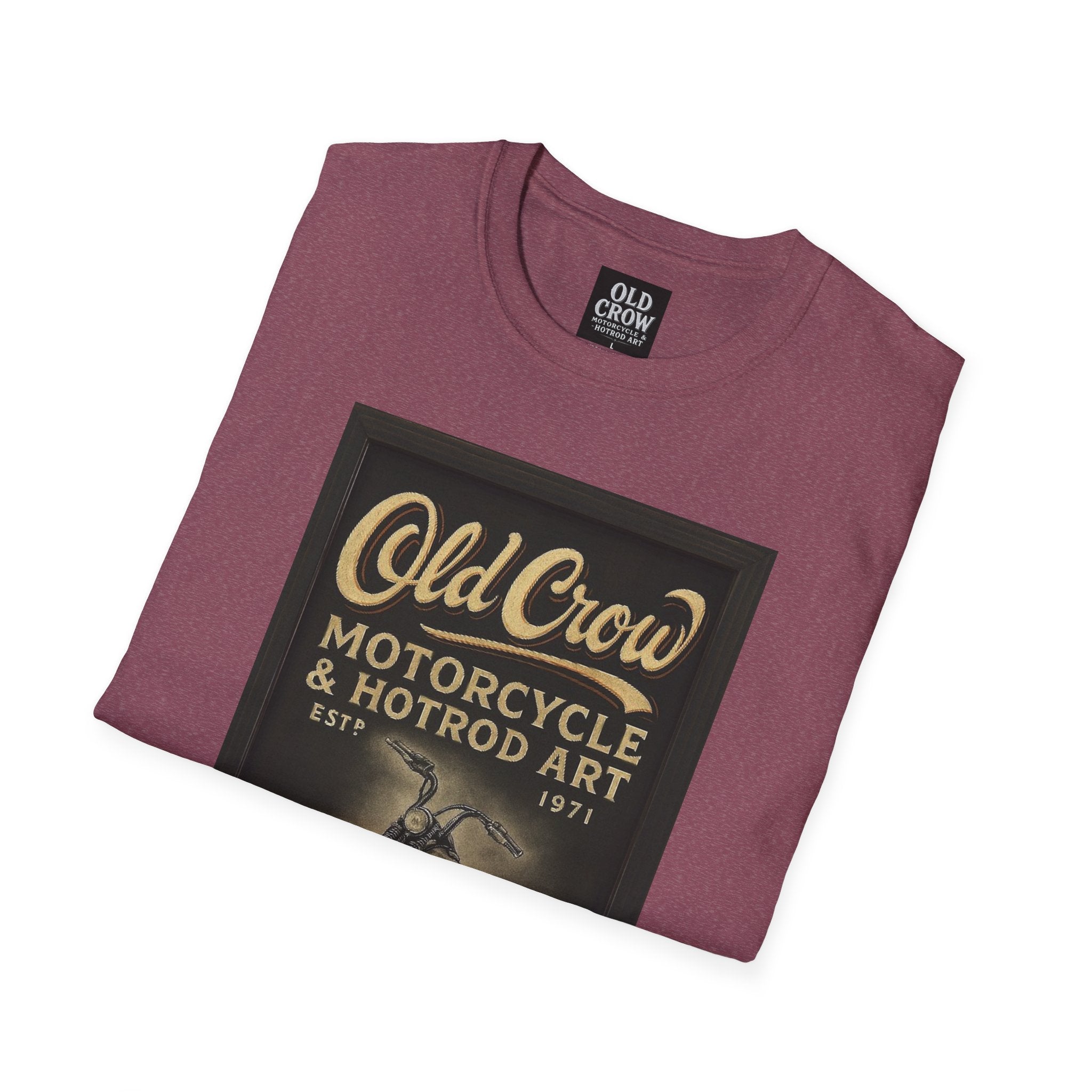 Old Crow Motorcycle & Hotrod Art Softstyle T-Shirt