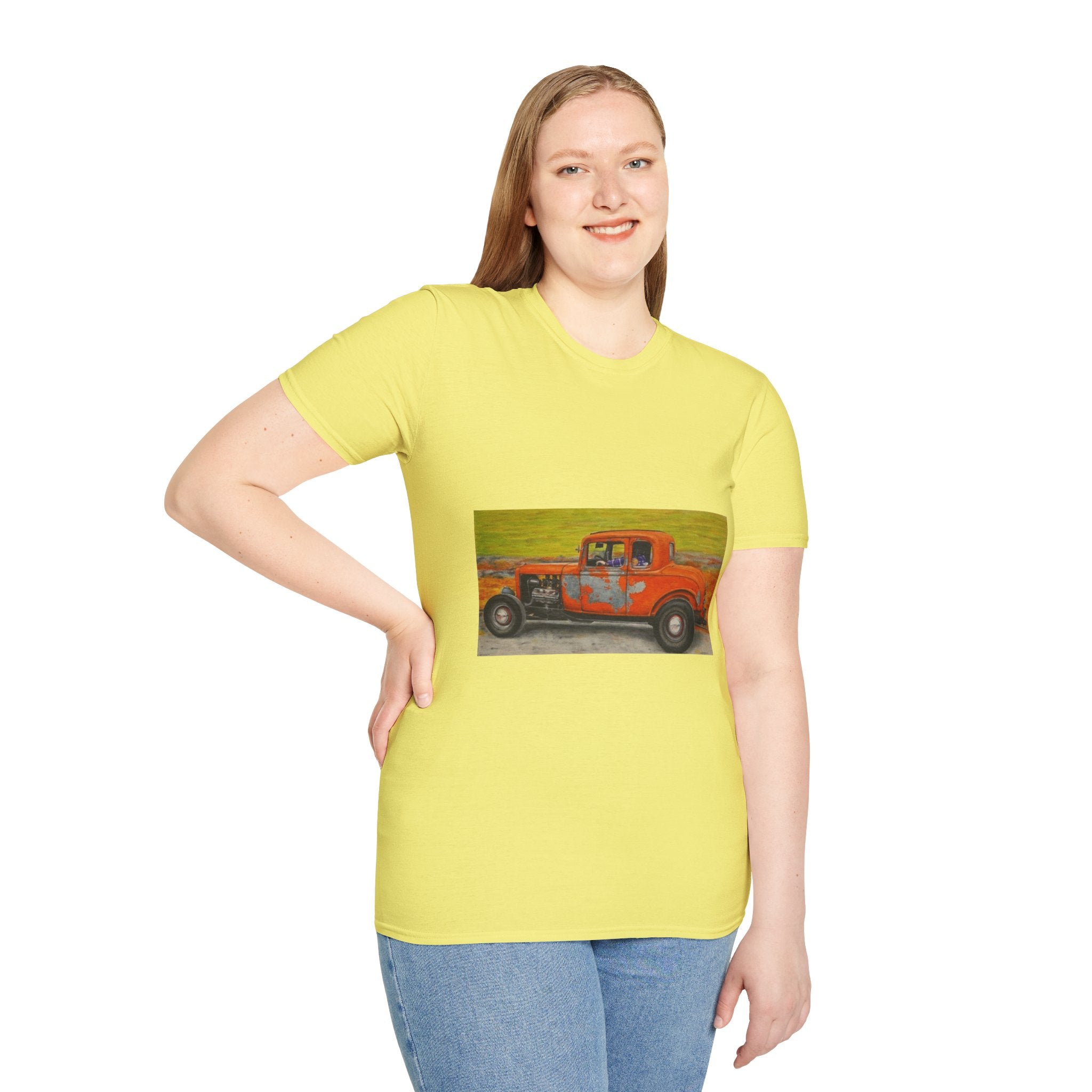 Vintage Hotrod in Motion Softstyle T-Shirt, " Book'n"