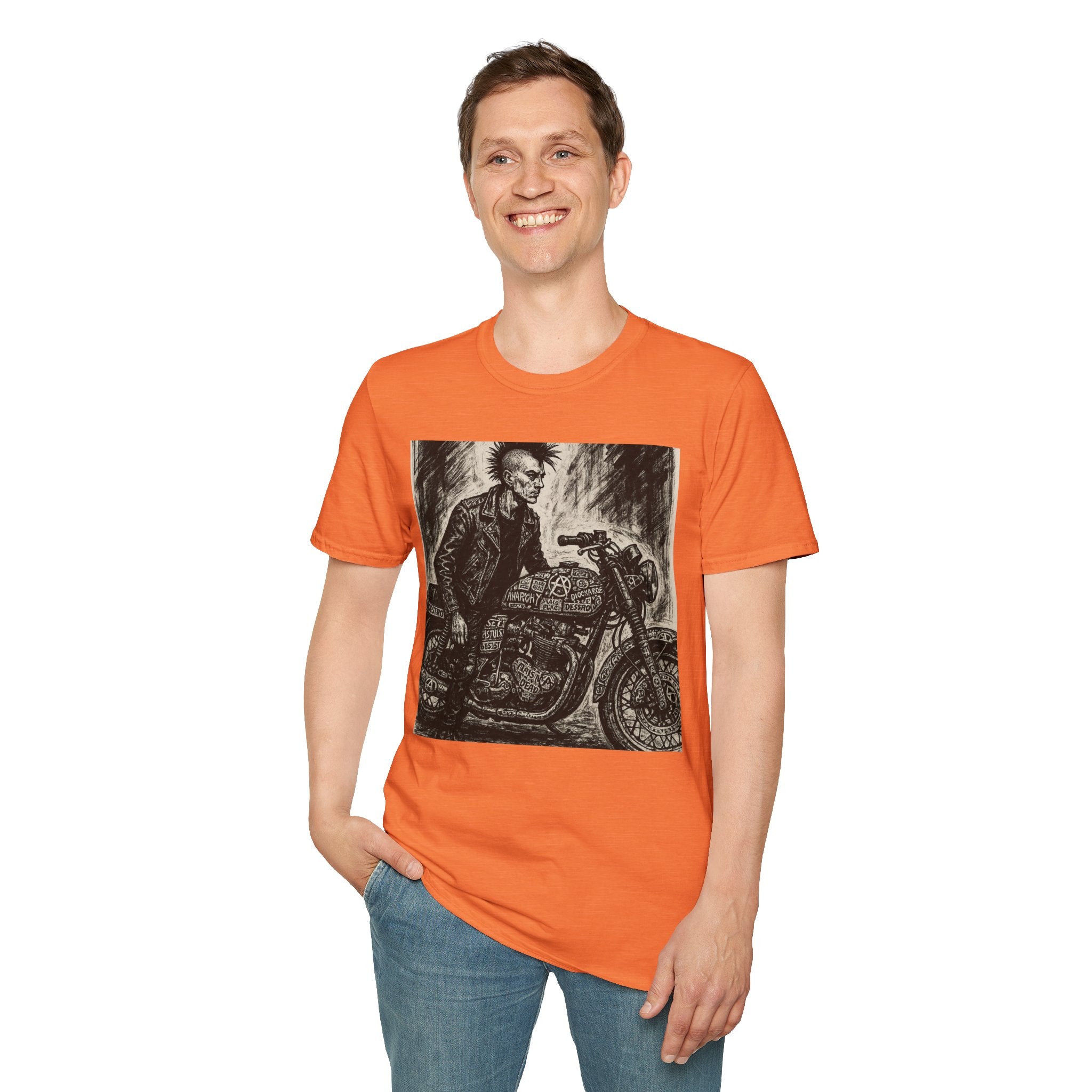 Punk Biker Illustration T-Shirt