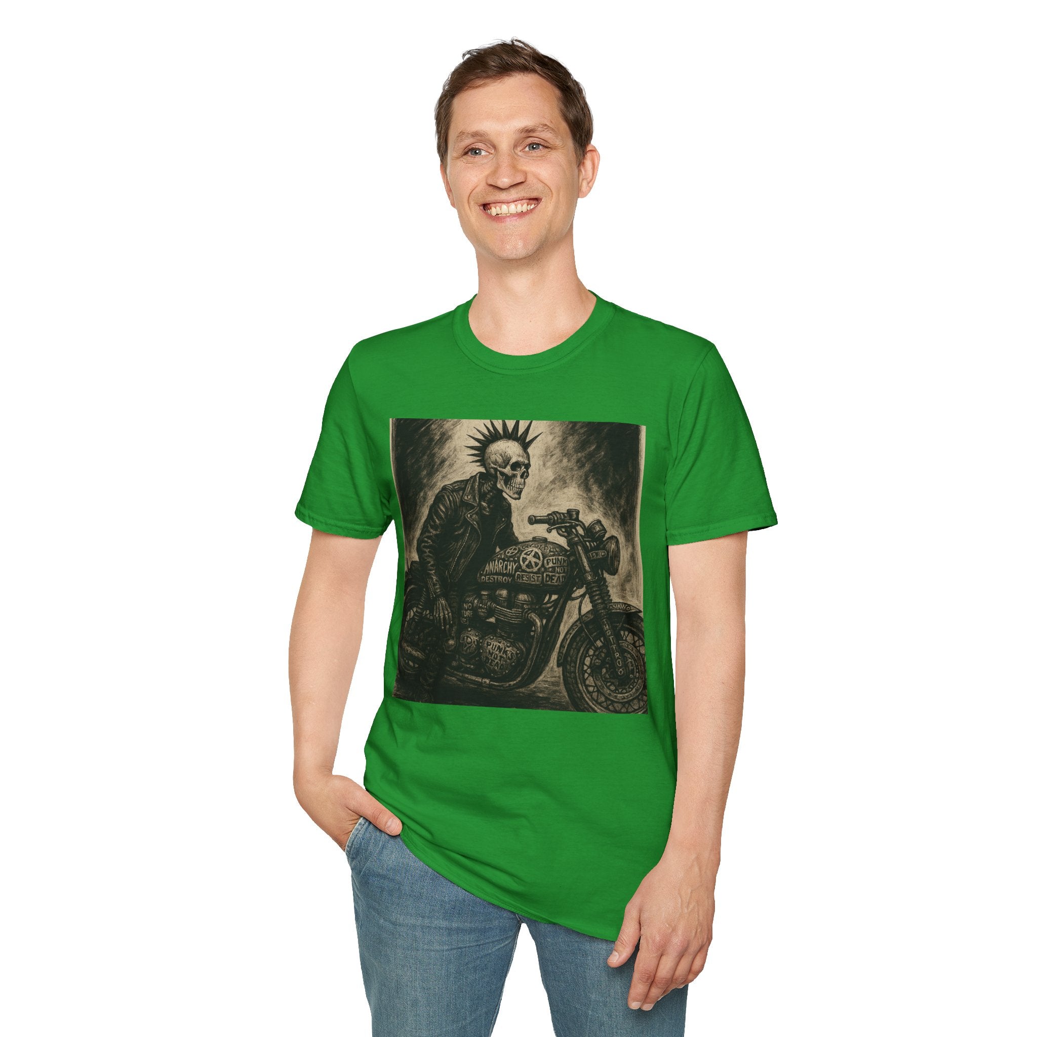 Punk’s Not Dead Biker Art T-Shirt, Classic Zine style