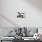 Vintage Motorcycle and Airplane Art Print