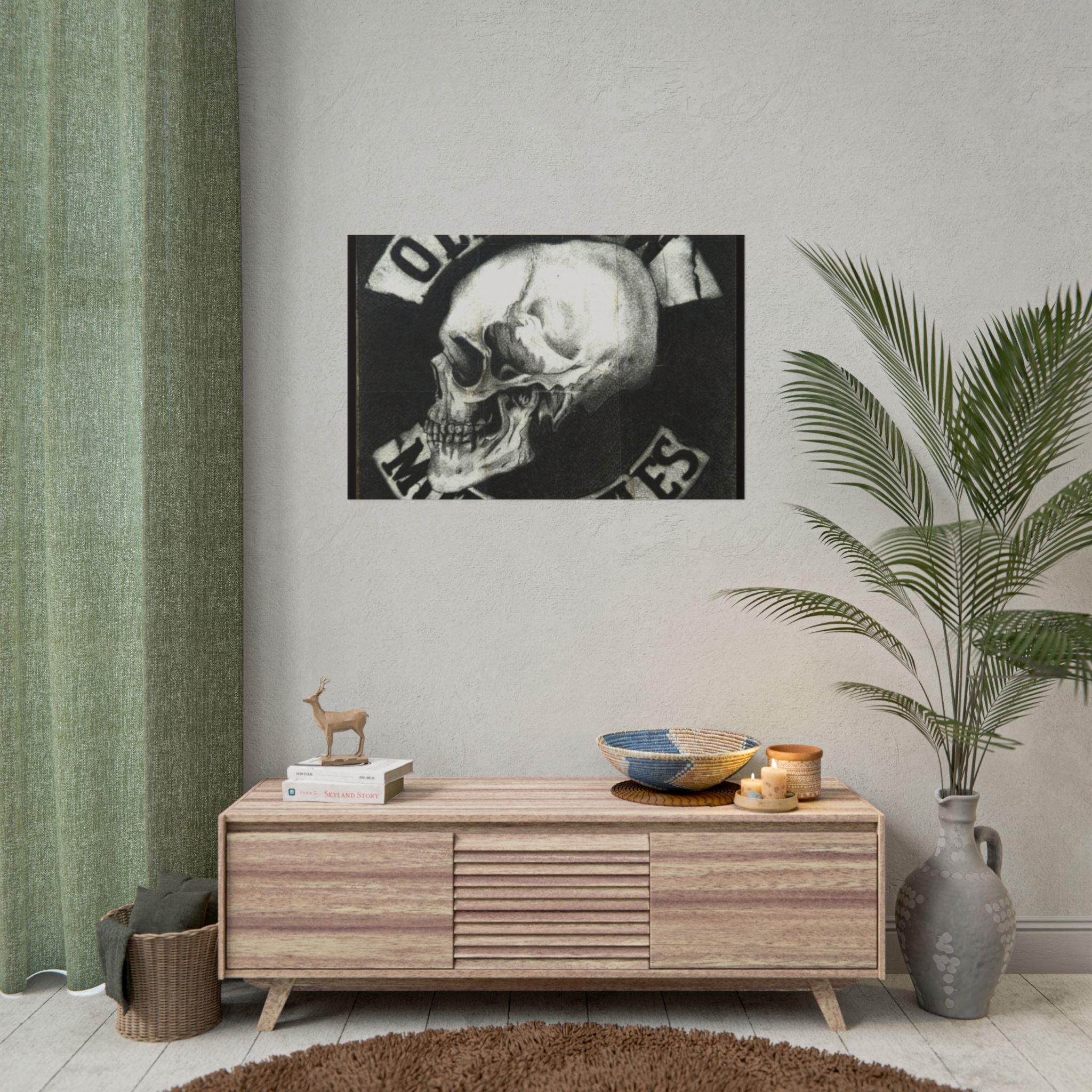 Vintage Motorcycle Skull Rolled Posters
