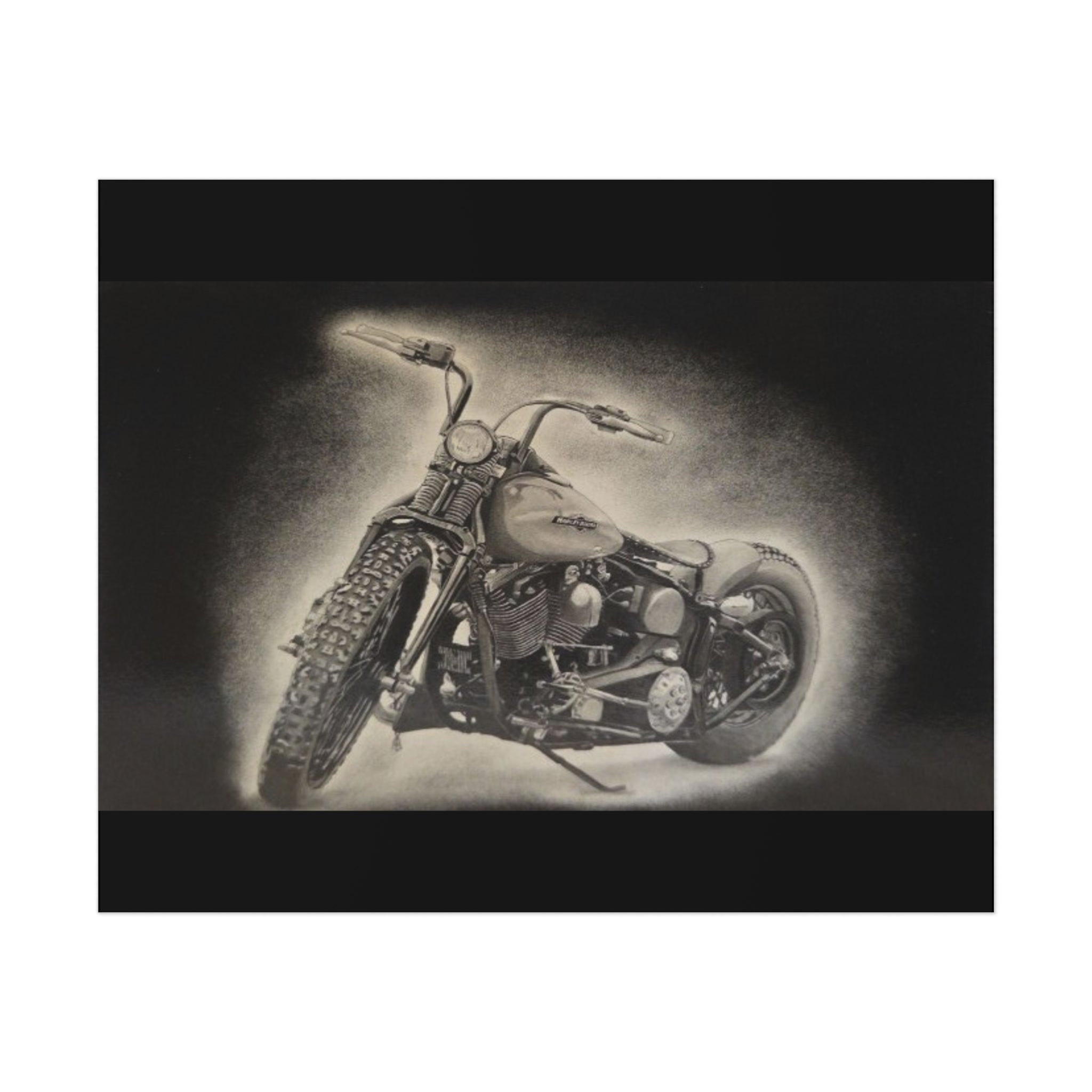 Old Crow Steel Stallion Motorcycle Art Print