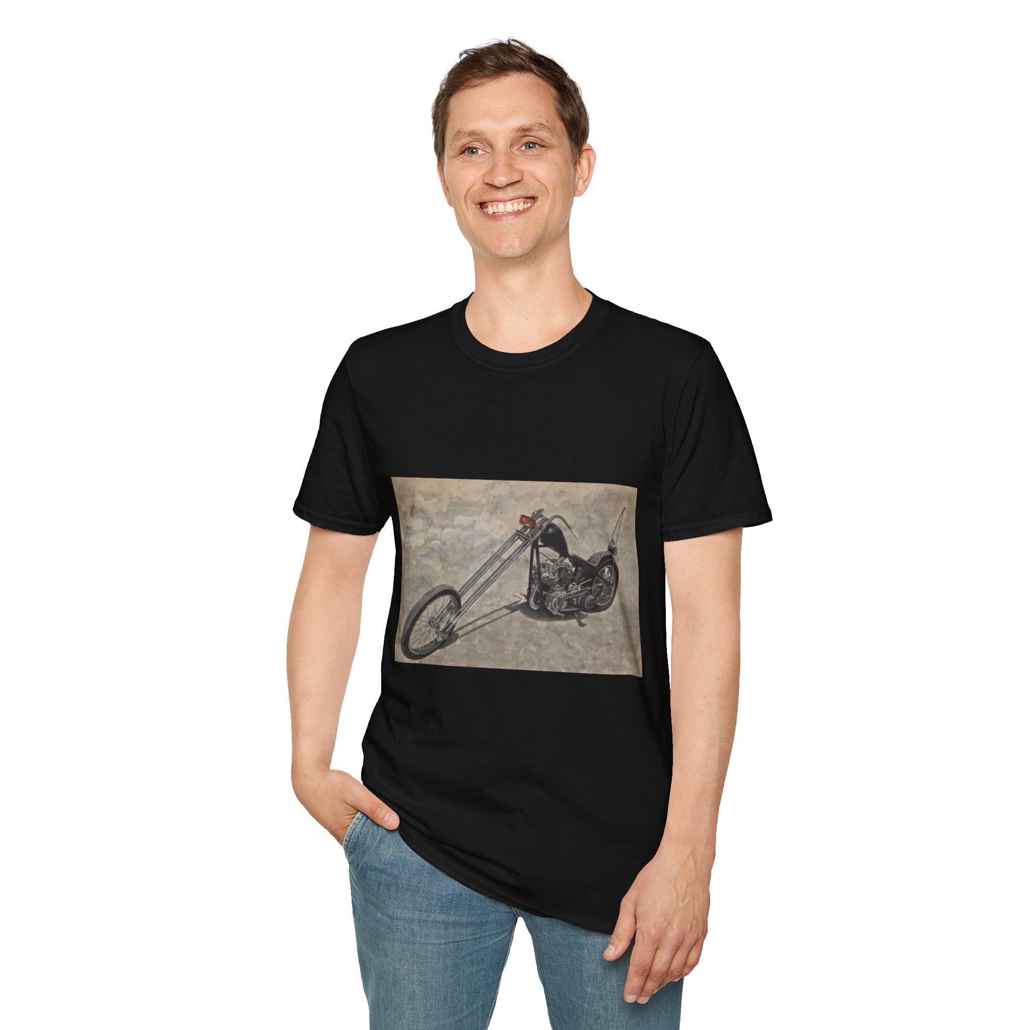 Retro Chopper Motorcycle Poster T-Shirt