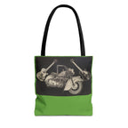 Two Wheels, Six Strings Tote Bag