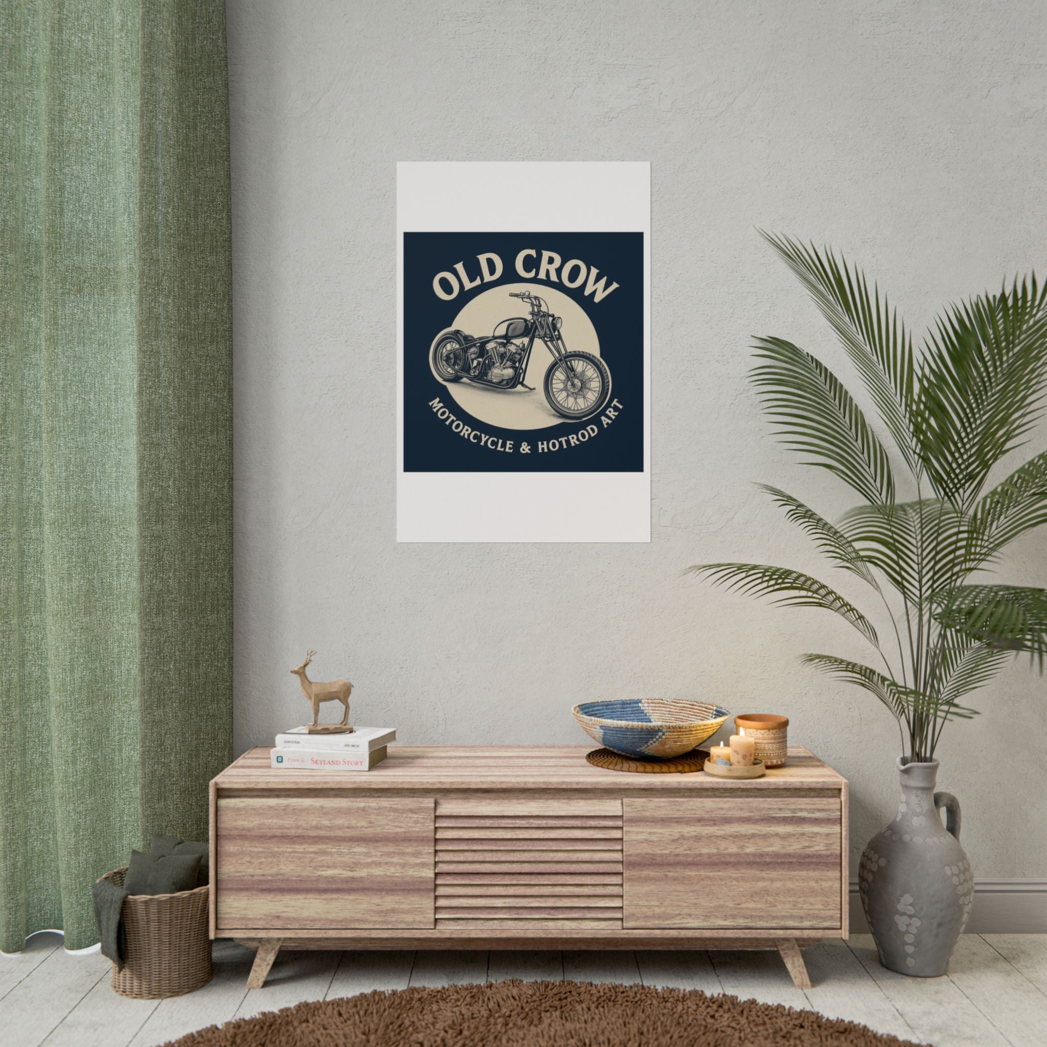 Old Crow Rolled Poster, Retro Wall Decor