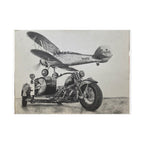Vintage Motorcycle and Airplane Art Print