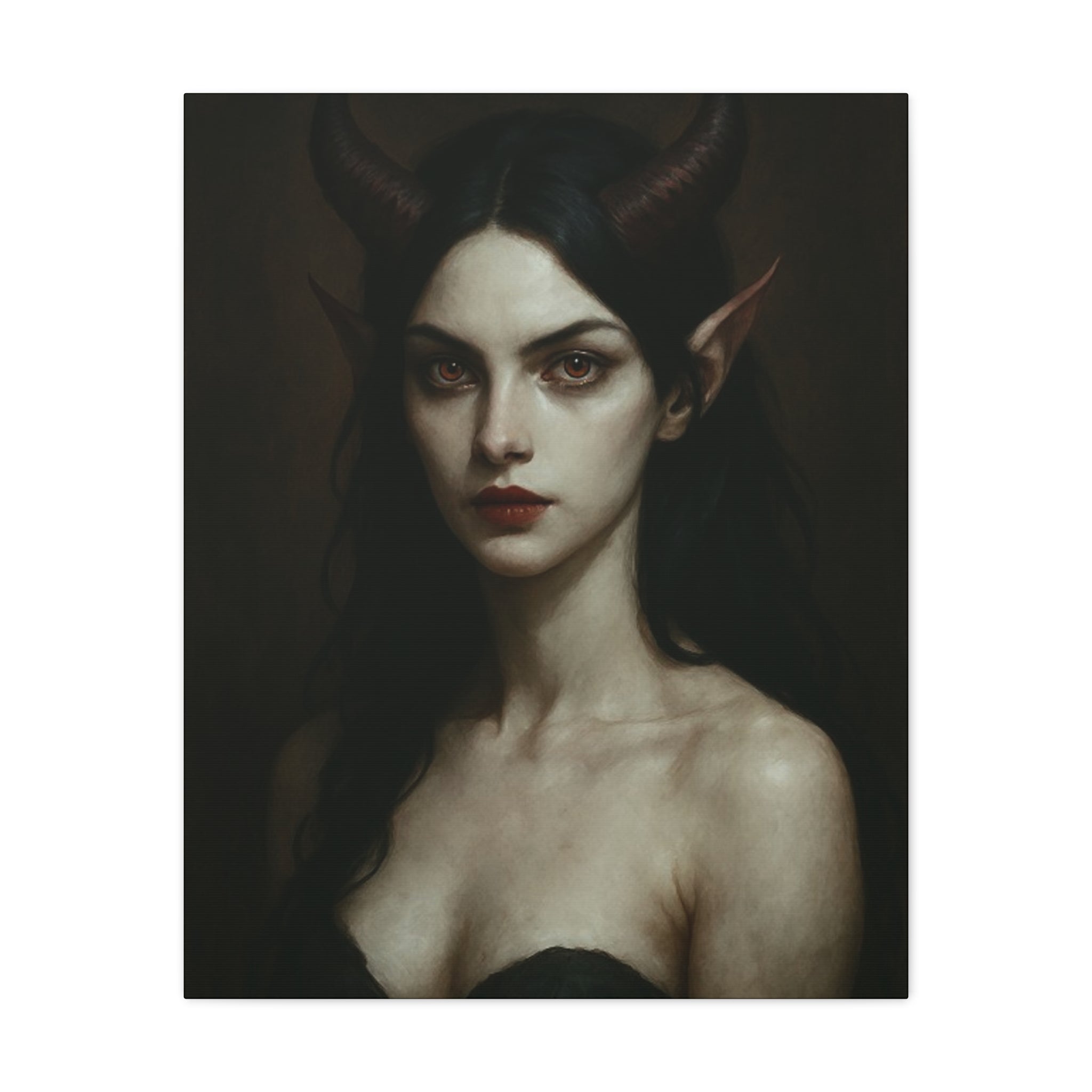 Gothic Art Canvas Print, Demon Aesthetic Home Decor, Dark Fantasy Wall Art, Witchy Room Decoration, Unique Gift for Halloween, Edgy Art
