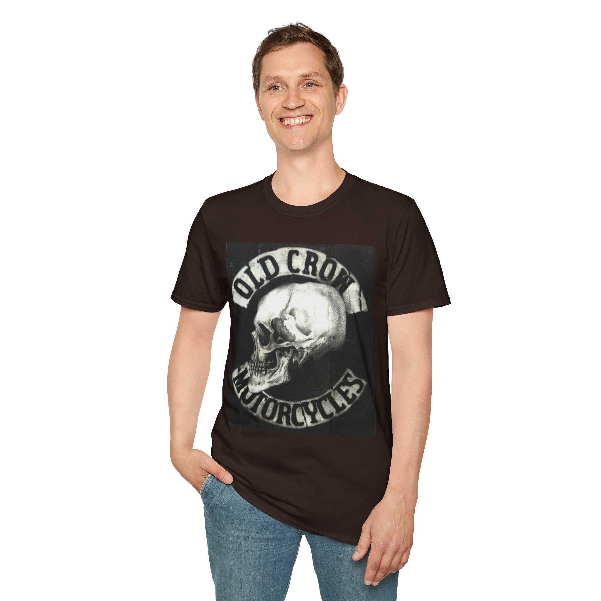Old Crow Motorcycles Skull Emblem Patch T-Shirt