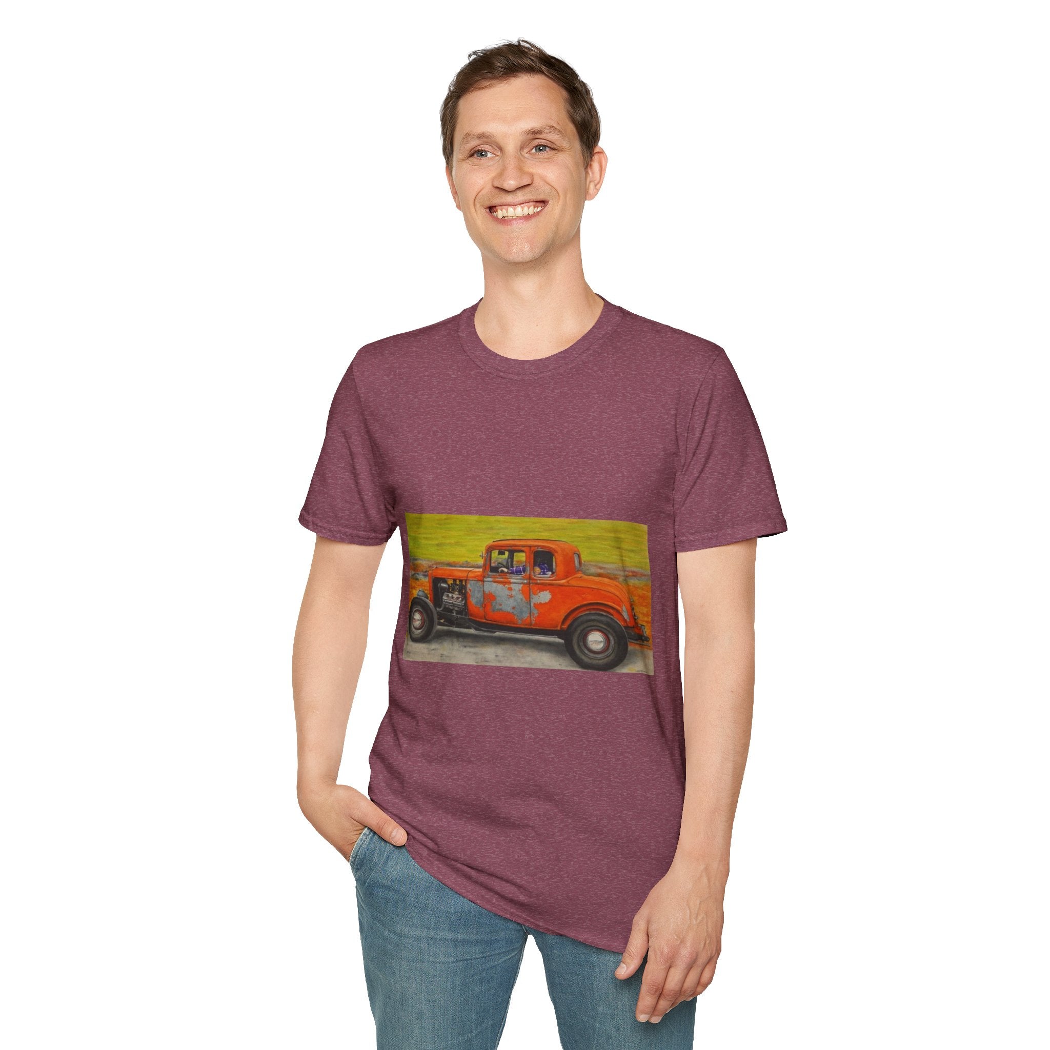 Vintage Hotrod in Motion Softstyle T-Shirt, " Book'n"
