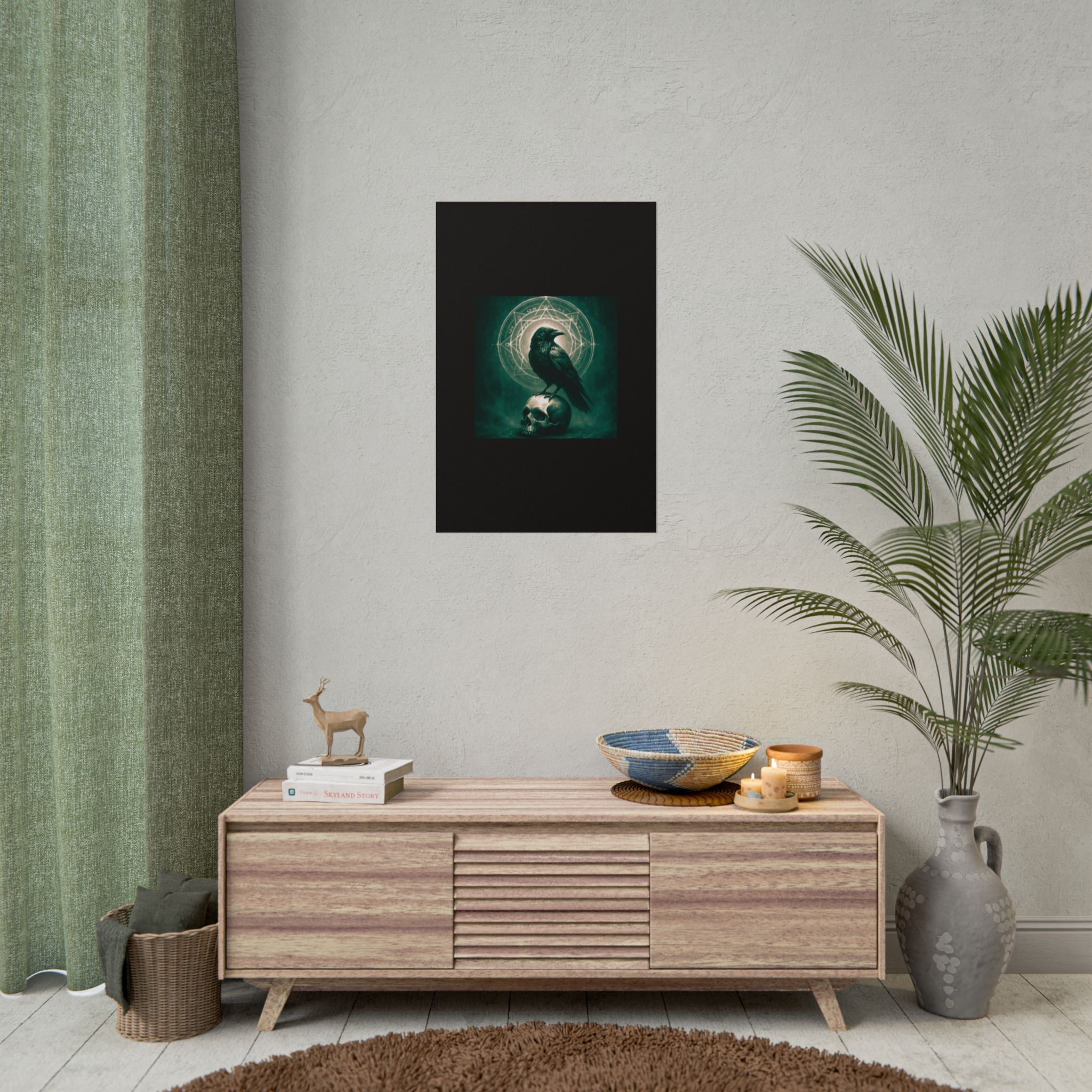 Mystical Raven Art Poster | Dark Aesthetic Wall Decor for Home