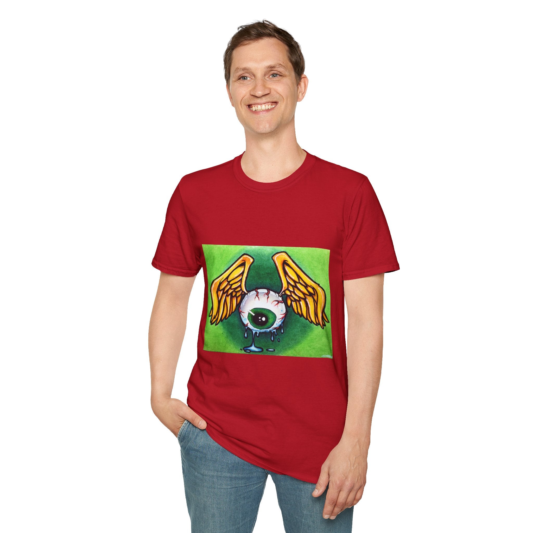Flying Eyeball Art Print Softstyle T-Shirt
