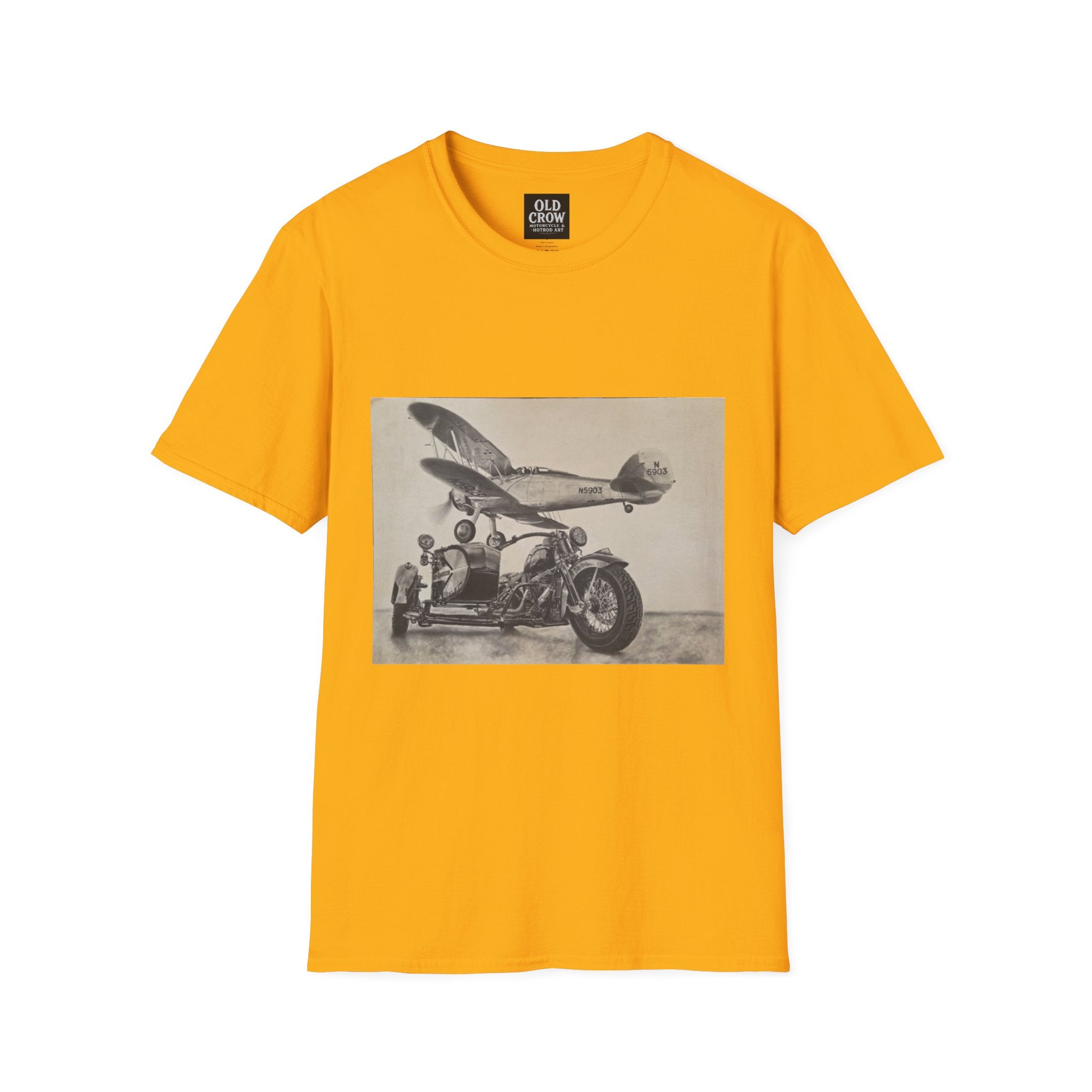 Aviation and Motorcycle Heritage Print  T-Shirt