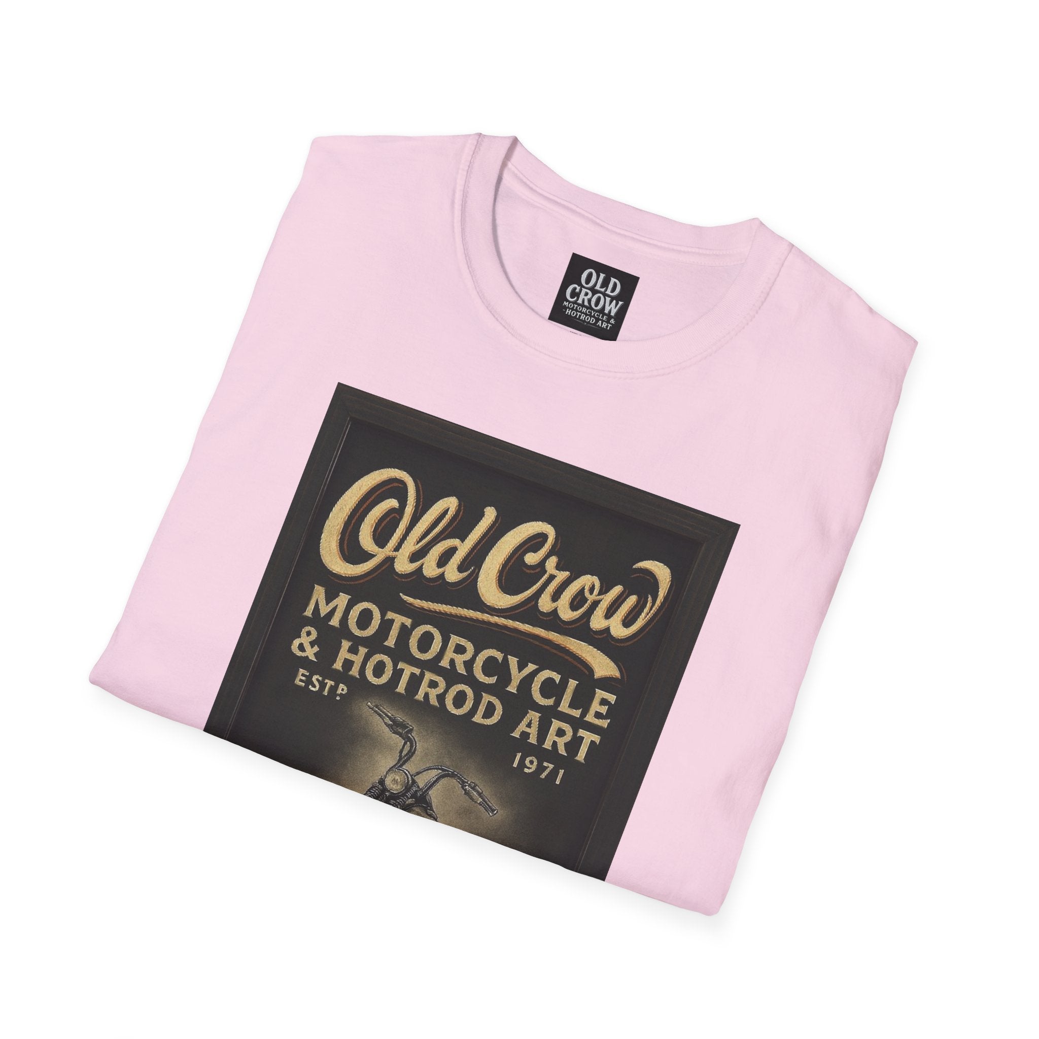 Old Crow Motorcycle & Hotrod Art Softstyle T-Shirt