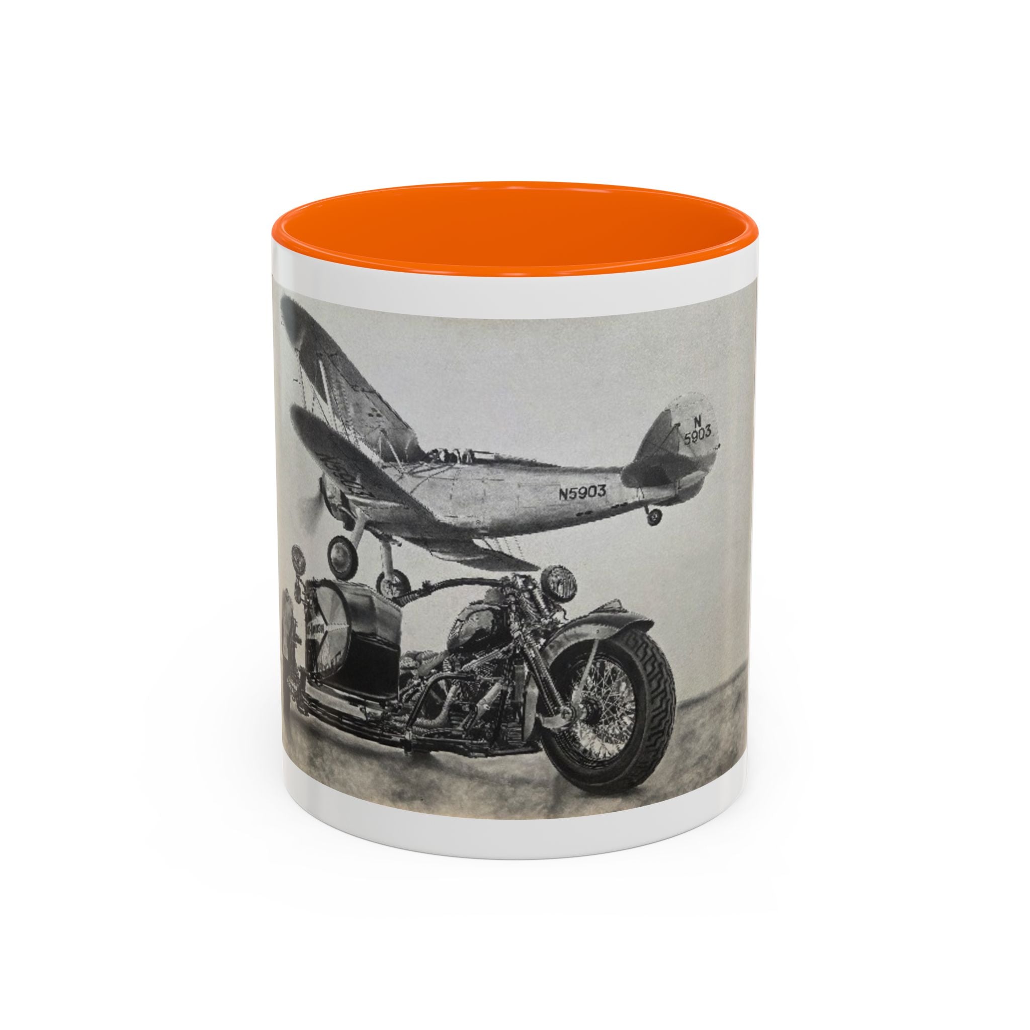 Vintage Motorcycle & Plane Coffee Mug