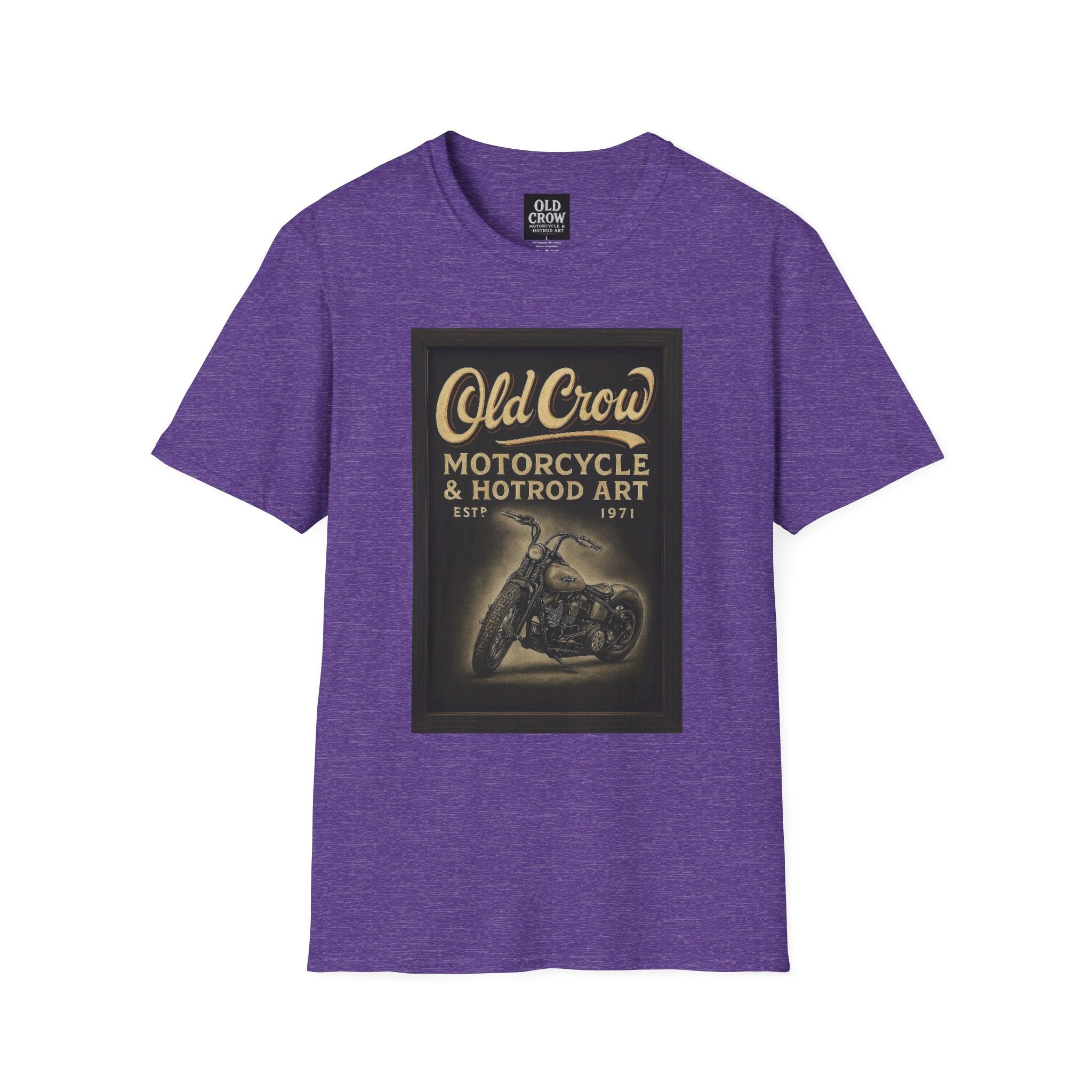 Old Crow Motorcycle & Hotrod Art Softstyle T-Shirt