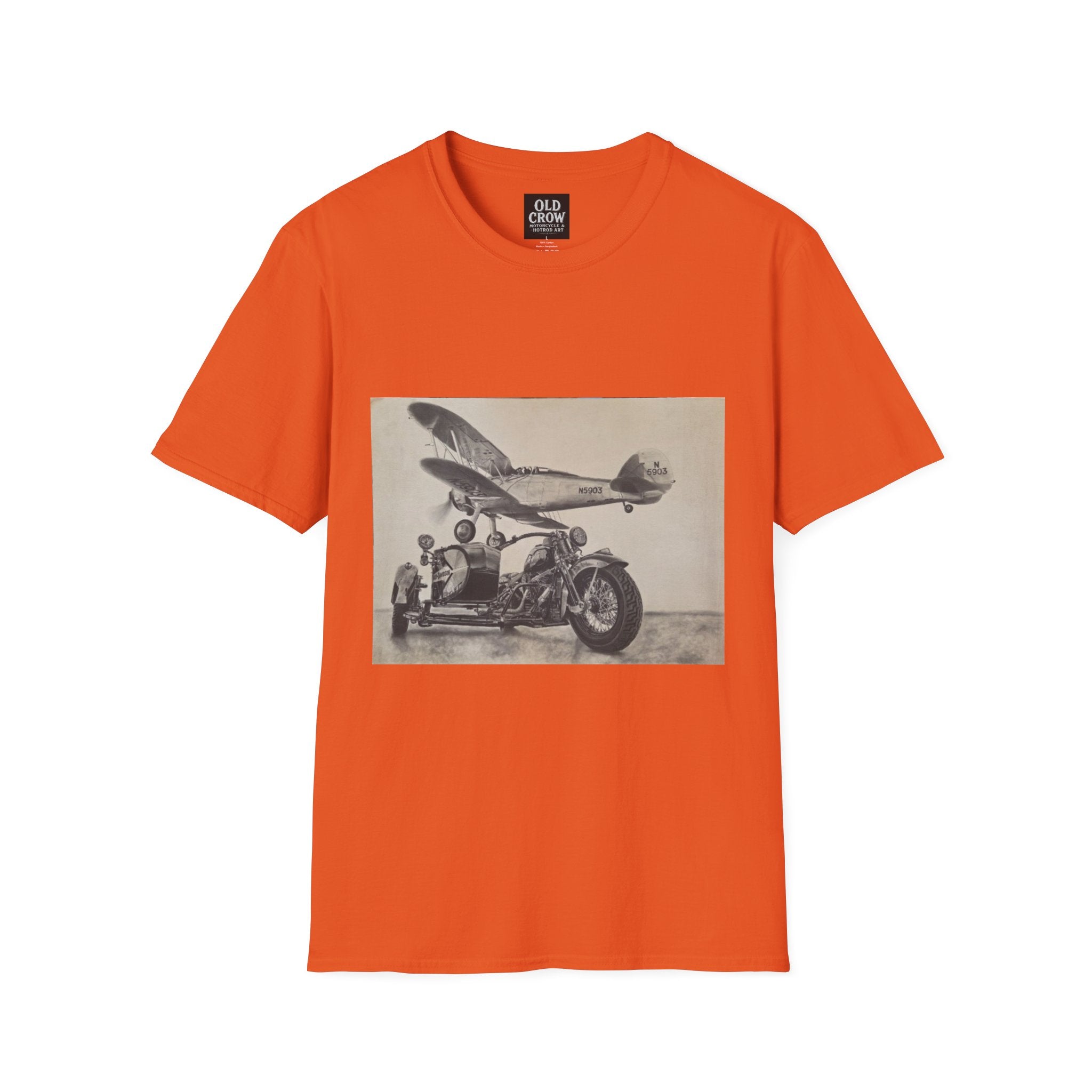 Aviation and Motorcycle Heritage Print  T-Shirt